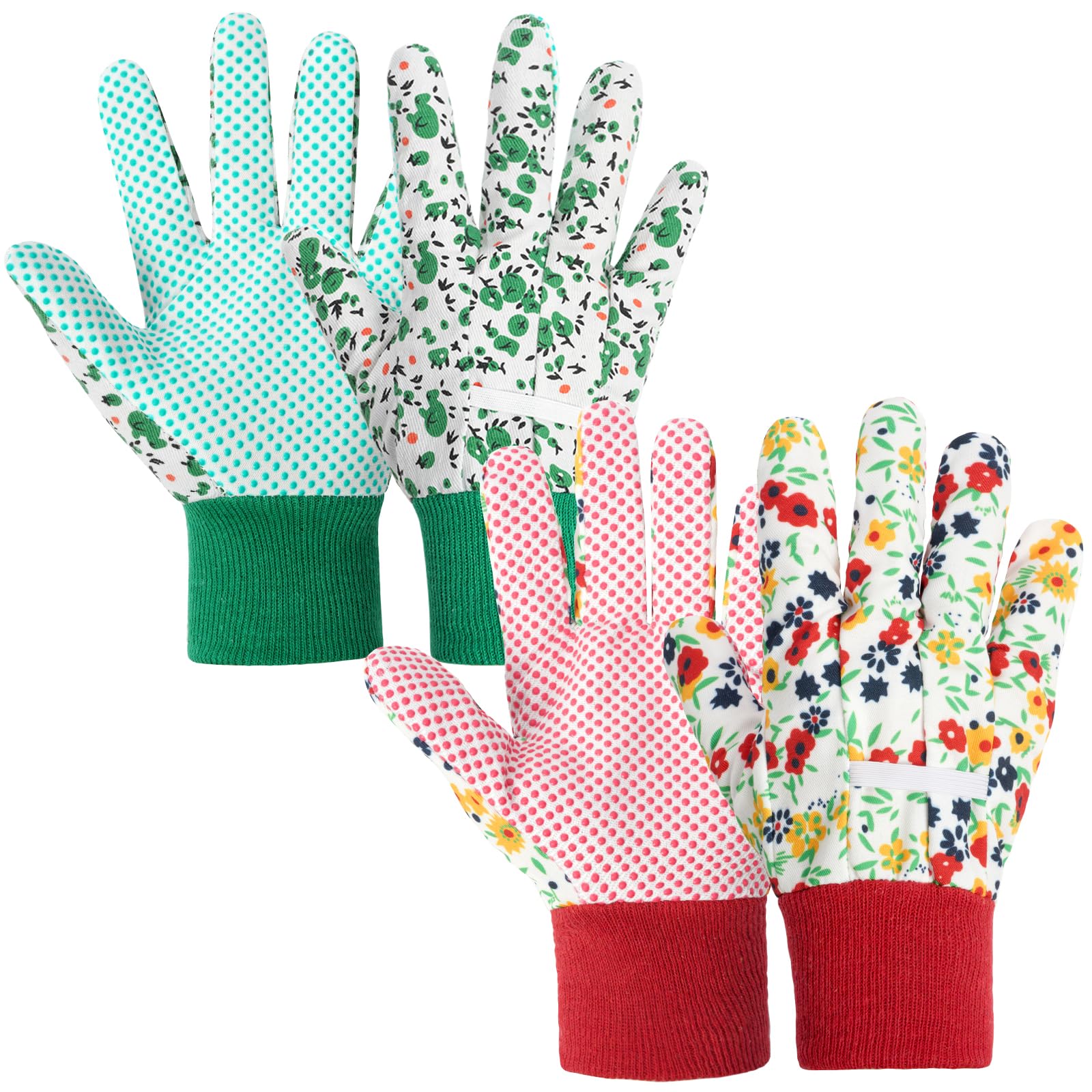 Ainiv Floral Gardening Gloves for Women/Ladies, Non-Slip Garden Work Gloves,Breathable Yard Work Glove Light Working Gloves