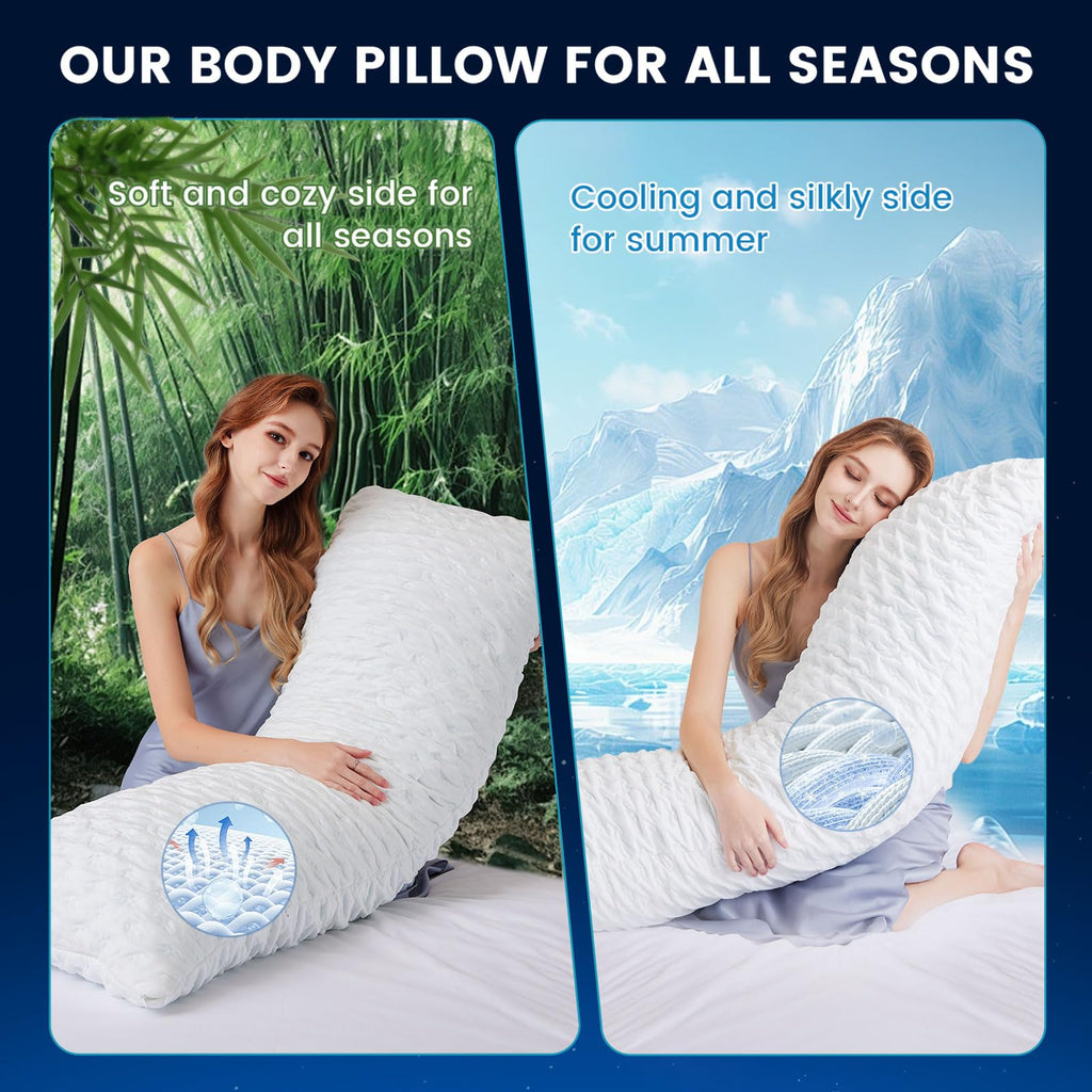 KUCEY Cooling Side Sleeper Pillow for Neck and Shoulder Pain, Luxury Shredded Memory Foam Curved Bed Pillows for Sleeping Set of 1- Adjustable Queen Size- Washable Cover Crescent White