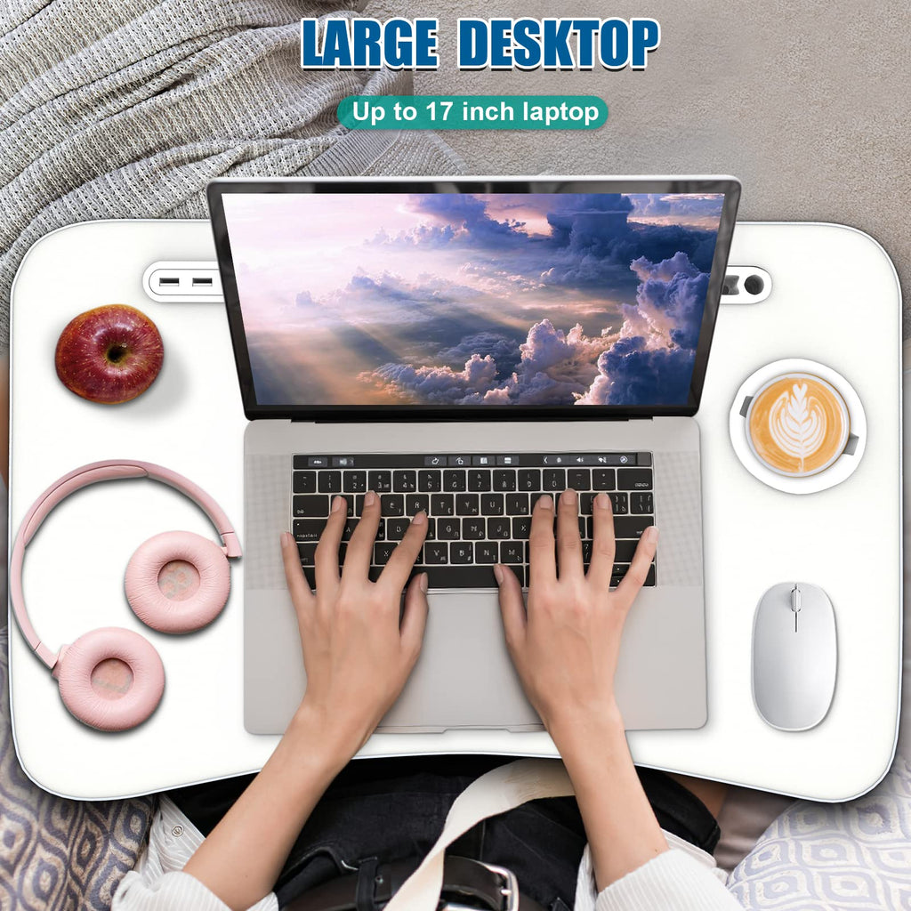 Fayquaze Lap Laptop Desk, Portable Foldable Laptop Bed Table with Storage Drawer and Cup Holder, Lap Desk Lap Bed Stand Tray Table Serving Tray for Eating, Reading and Working