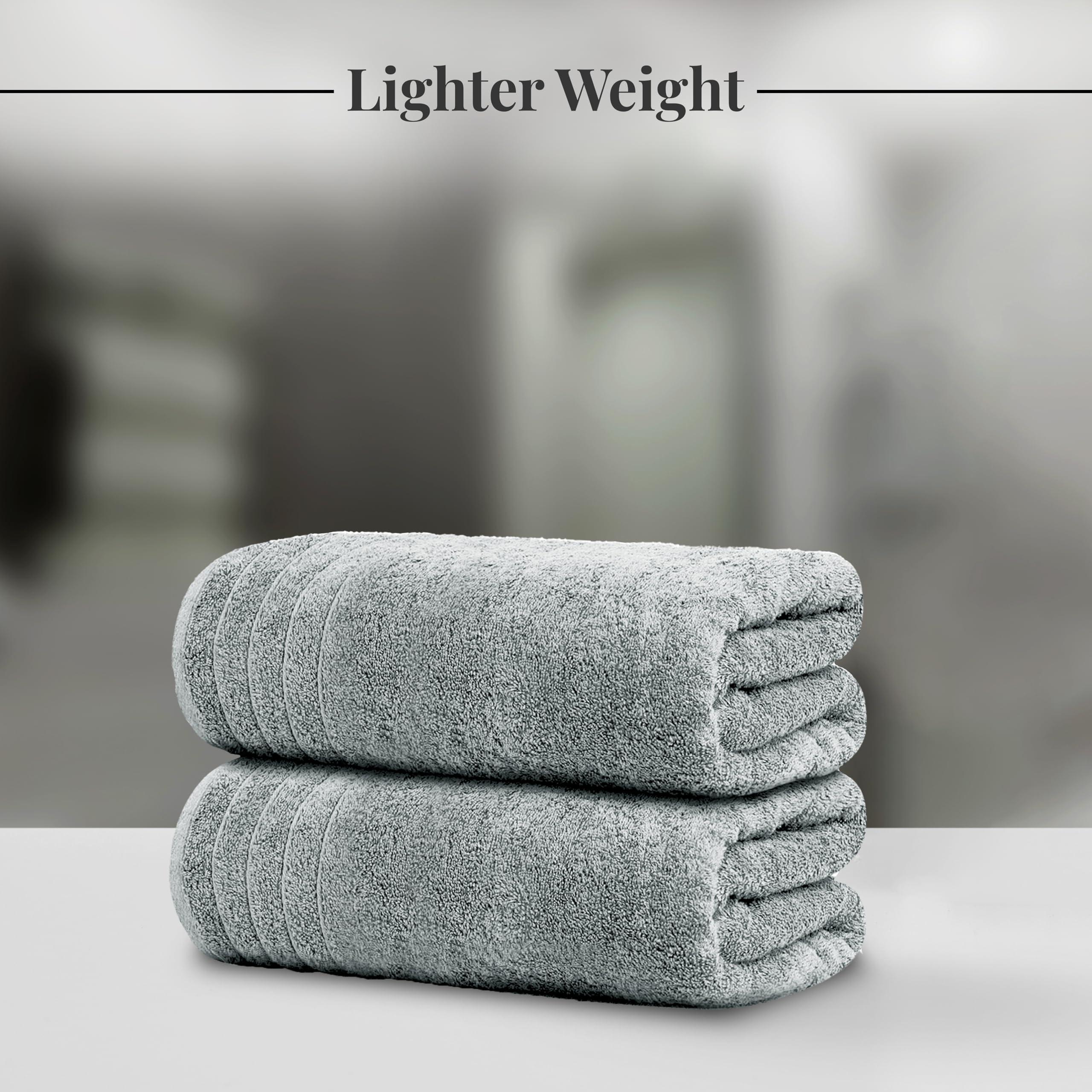 Tens Towels Pack of 4 Extra Large Bath Towels 30 x 60 Inches, 100% Cotton, Larger & Lighter Weight, Quicker to Dry, Super Soft and Absorbent, Perfect for Bathroom, Black