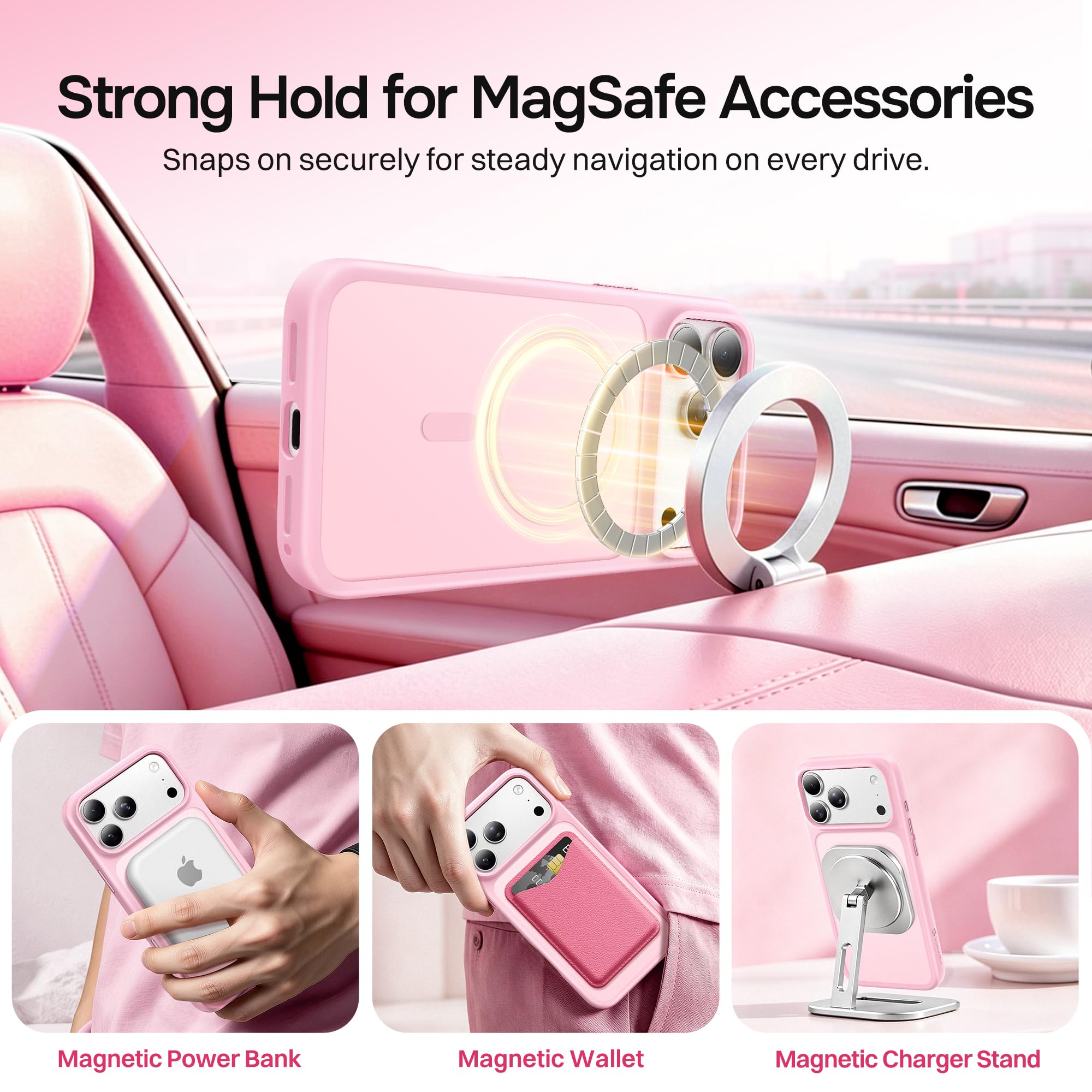 Magnetic for iPhone 17 Pro Max Case, Compatible with MagSafe, [Military Grade Drop Protection] Translucent Matte Shockproof Protective Anti-Fingerprint Phone Case, 6.9", Dark Purple