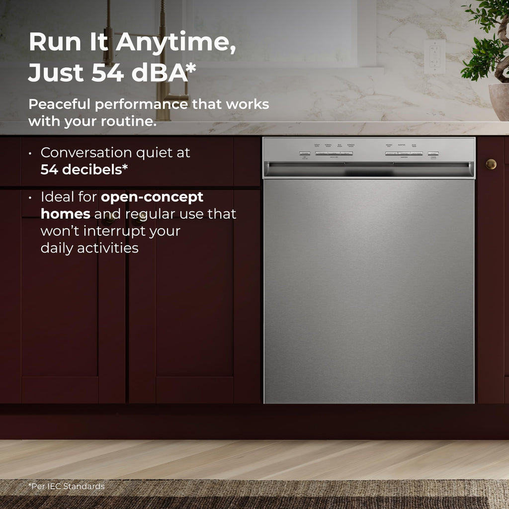 Kenmore 24" Hybrid Tub Dishwasher - Black | 54 DBA - MoreSpace Adjustable Rack, UltraWash, High Temp & SmartWash - 12 Place Settings - ENERGY STAR Certified