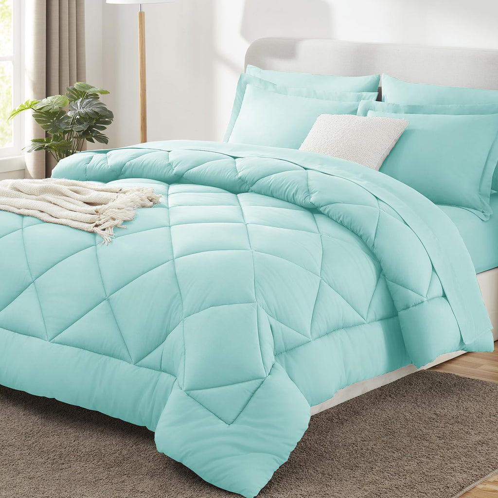 CozyLux Twin XL Comforter Set Black - 5 Pieces Twin Extra Long Bed in a Bag for College Dorm, All Season Bedding Set for Girls and Boys, Soft Bed Set with Comforter, Sheets, Pillowcase & Sham