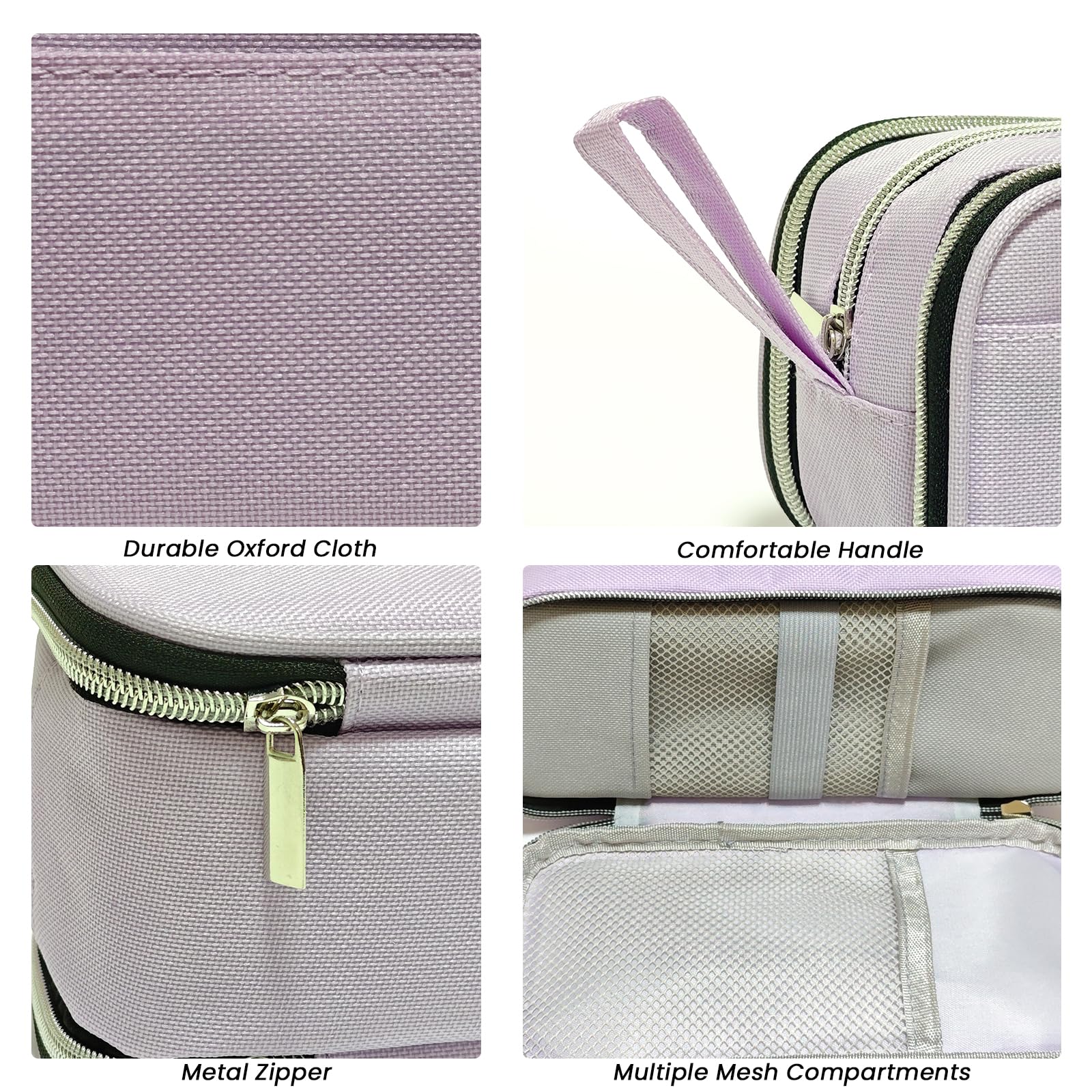Large Pencil Case Pouch, Extra Big Pencil Bag with 4 Compartments for Kids, Oxford Cloth Pen Bag with Zipper, Pencil Organizer, Cute Aesthetic School Supplies for Teen Girls Boys Adults Pink