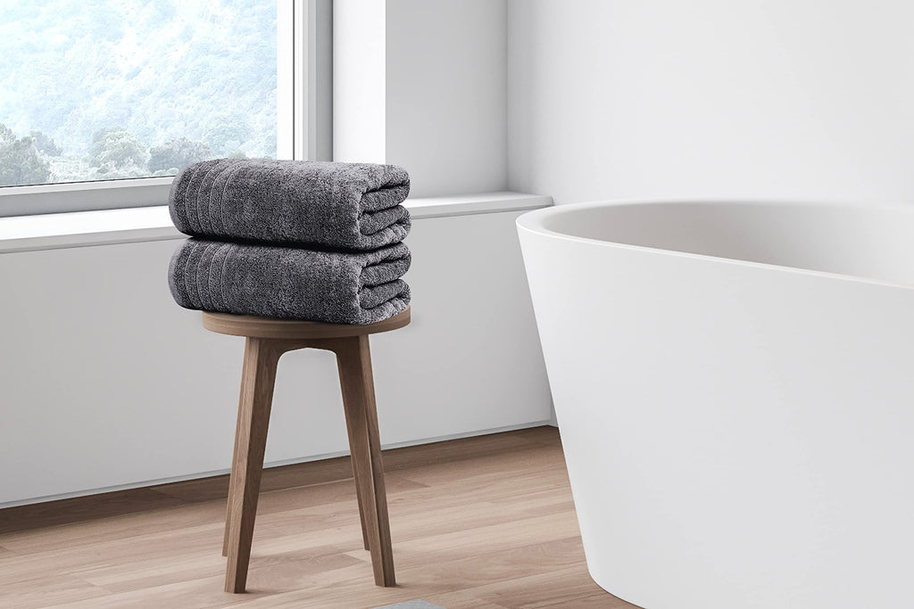 Tens Towels Pack of 4 Extra Large Bath Towels 30 x 60 Inches, 100% Cotton, Larger & Lighter Weight, Quicker to Dry, Super Soft and Absorbent, Perfect for Bathroom, Black
