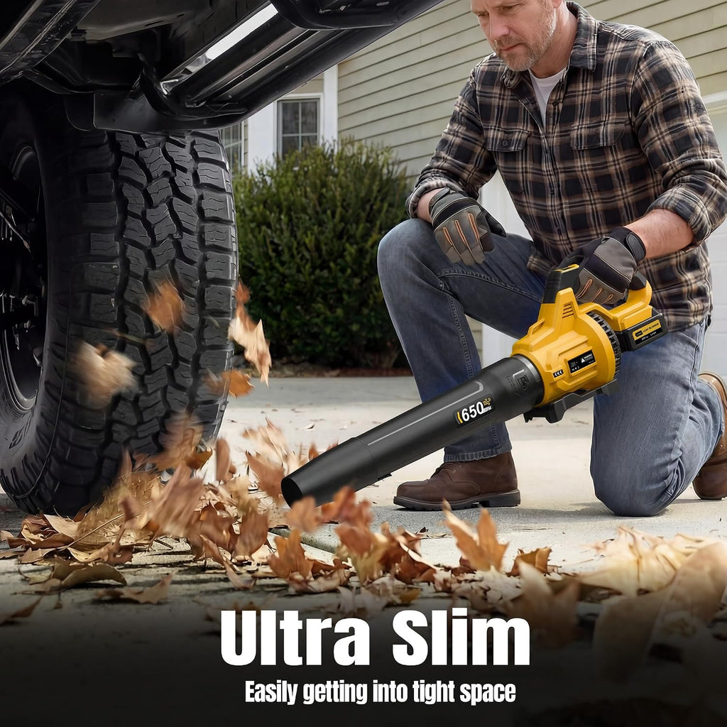 LOSART Leaf Blower Cordless, 650CFM & 3 Speed Levels, 1200W Electric Cordless Leaf Blower with 2 x 5.0Ah Batteries & Fast Charger, Blowers for Lawn Care, Yard, Blowing Leaves, Dust, Snow