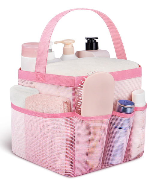 Attmu Mesh Shower Caddy Portable for College Dorm Room Camping Essentials, Shower Caddy Dorm with 9-Pockets, Large Capacity Hanging Basket Bathroom Bag for Toiletry, Swimming, Gym, Camp, Beach