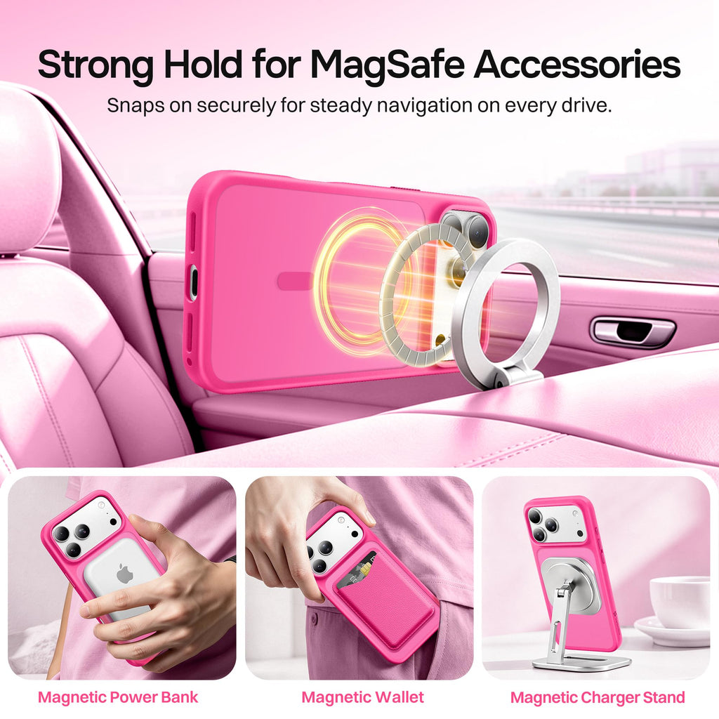 Magnetic for iPhone 17 Pro Max Case, Compatible with MagSafe, [Military Grade Drop Protection] Translucent Matte Shockproof Protective Anti-Fingerprint Phone Case, 6.9", Dark Purple