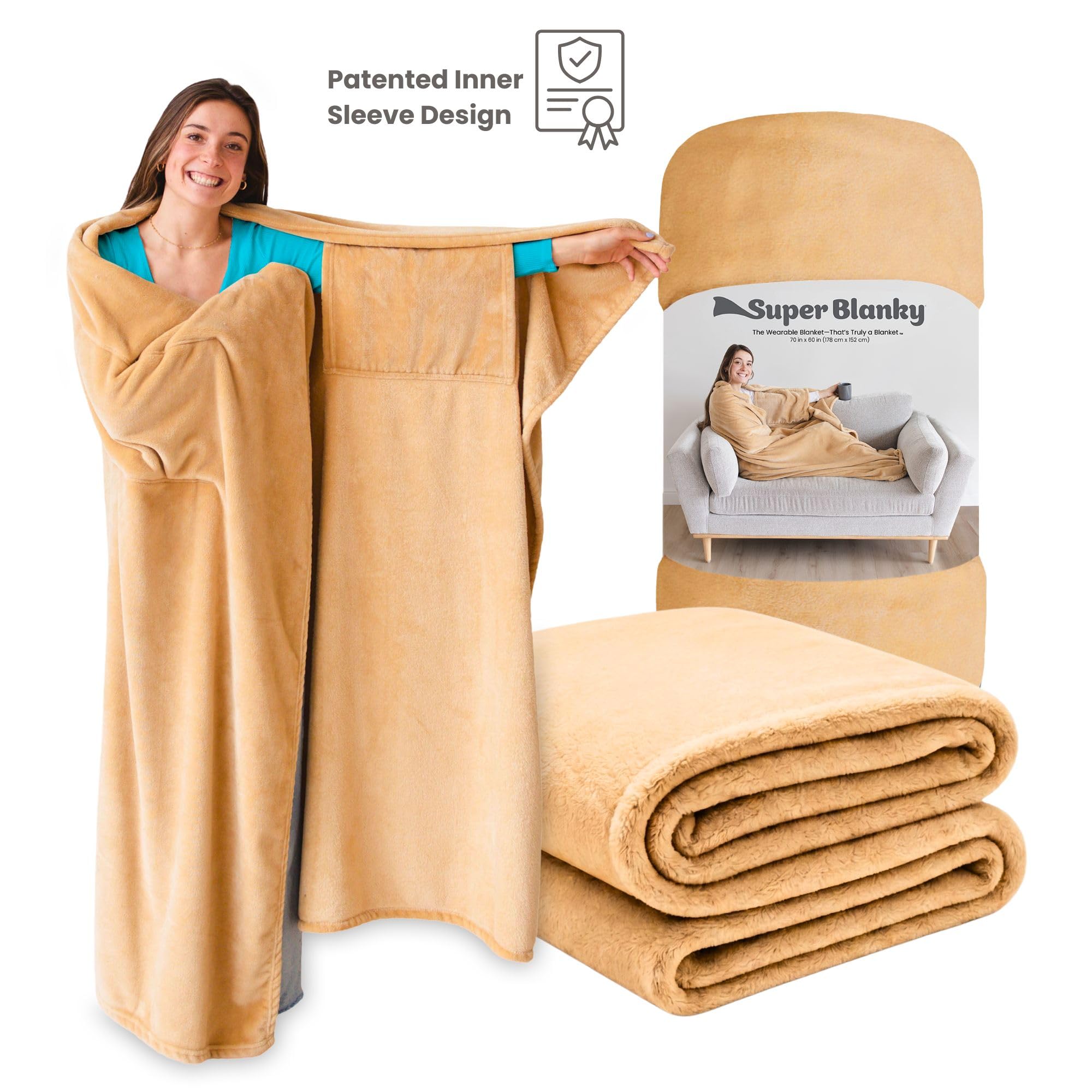 Super Blanky Wearable Blankets for Women & Men, Graduation Day Gift for Her, Cozy Gifts for Women, Wife Birthday Gifts Ideas