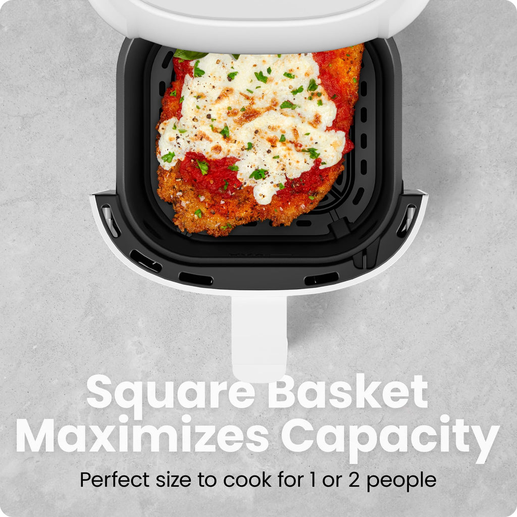 CHEFMAN 2 Qt Mini Air Fryer – Digital Space-Saving Compact Air Fryer with Nonstick and Dishwasher Safe Basket, Quick & Easy Meals in Minutes, Features Digital Timer and Shake Reminder – Black