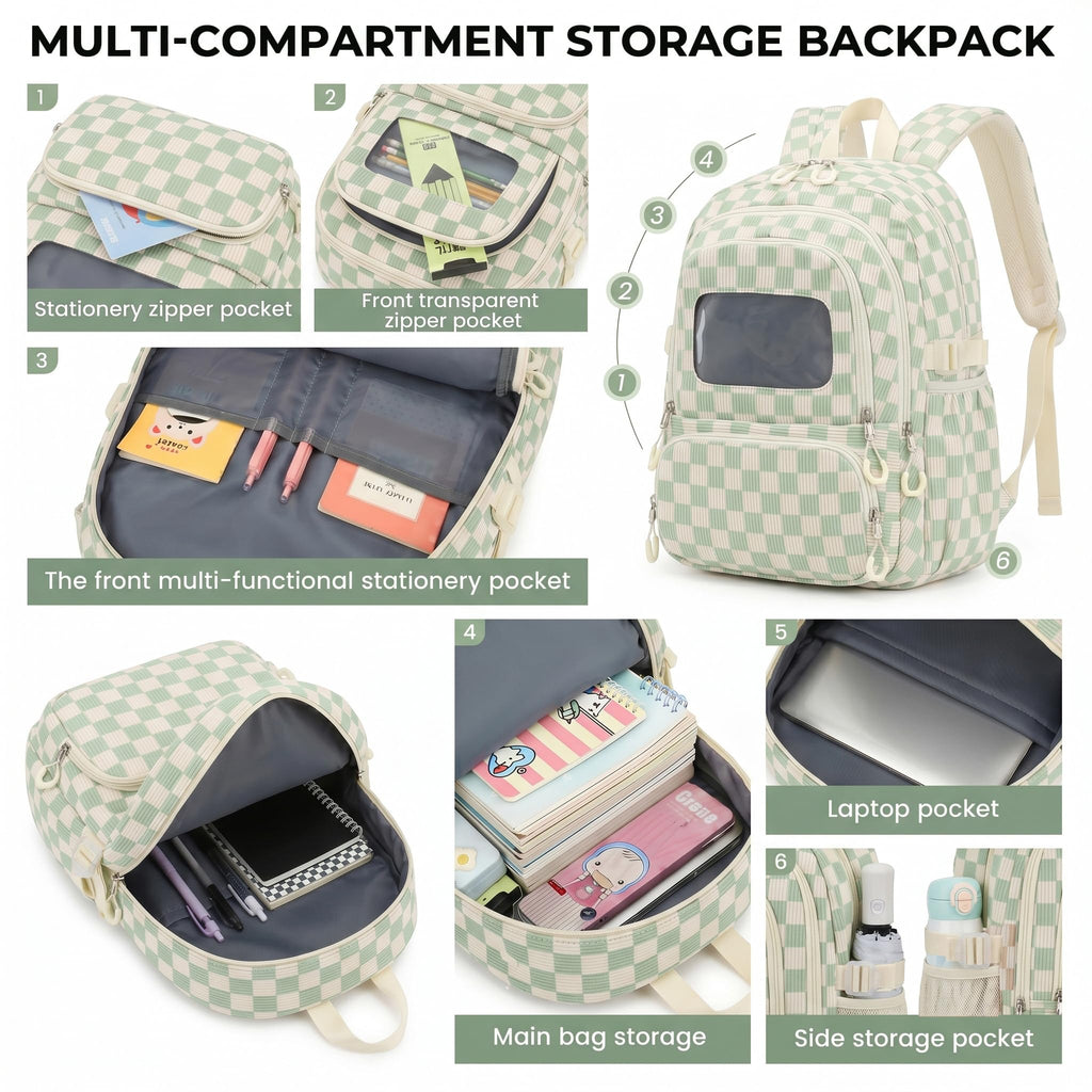 Corduroy School Backpack Set for Girls Boys Women, 3Pcs Kids Bookbag with Lunch Box & Pencil Pouch, Elementary Middle High School College Daypack 15.6" Laptop Bag for Work Travel, Leopard Brown