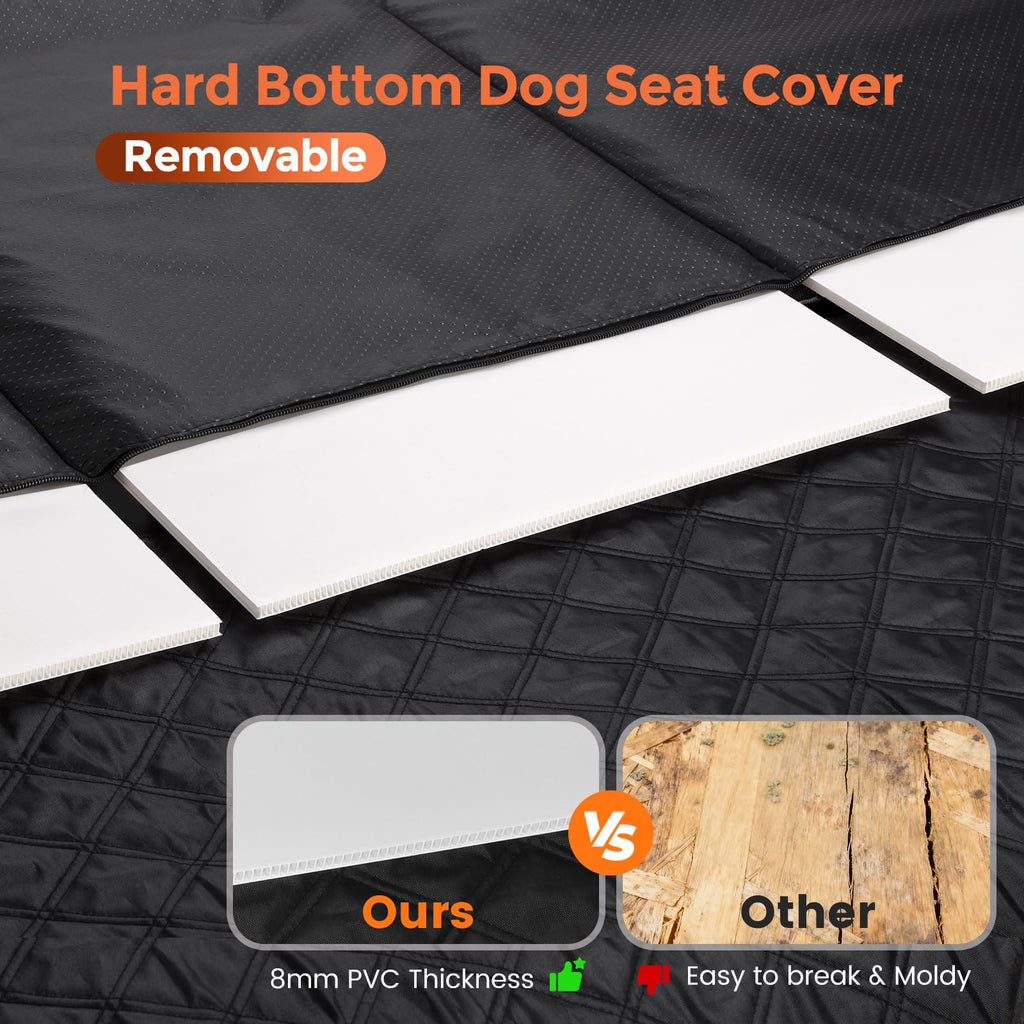 Dog Seat Cover for Back Seat, Hard Bottom Car Seat Cover for Dogs | Back Seat Extender Holds 500 lbs, Waterproof Back Seat Pet Cover for Dogs, Dog Hammock Travel Accessories for Car,SUV,Truck