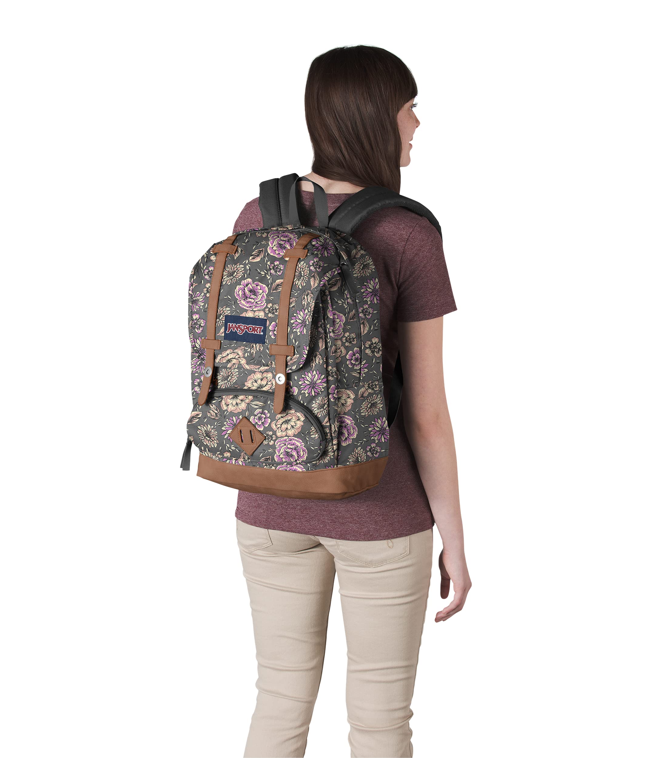 JanSport Cortlandt Laptop Backpack, Misty Rose, 15” Laptop Sleeve-Synthetic Leather Shoulder Computer Bag with Large Compartment, Padded Straps-Book Rucksack for Men, Women