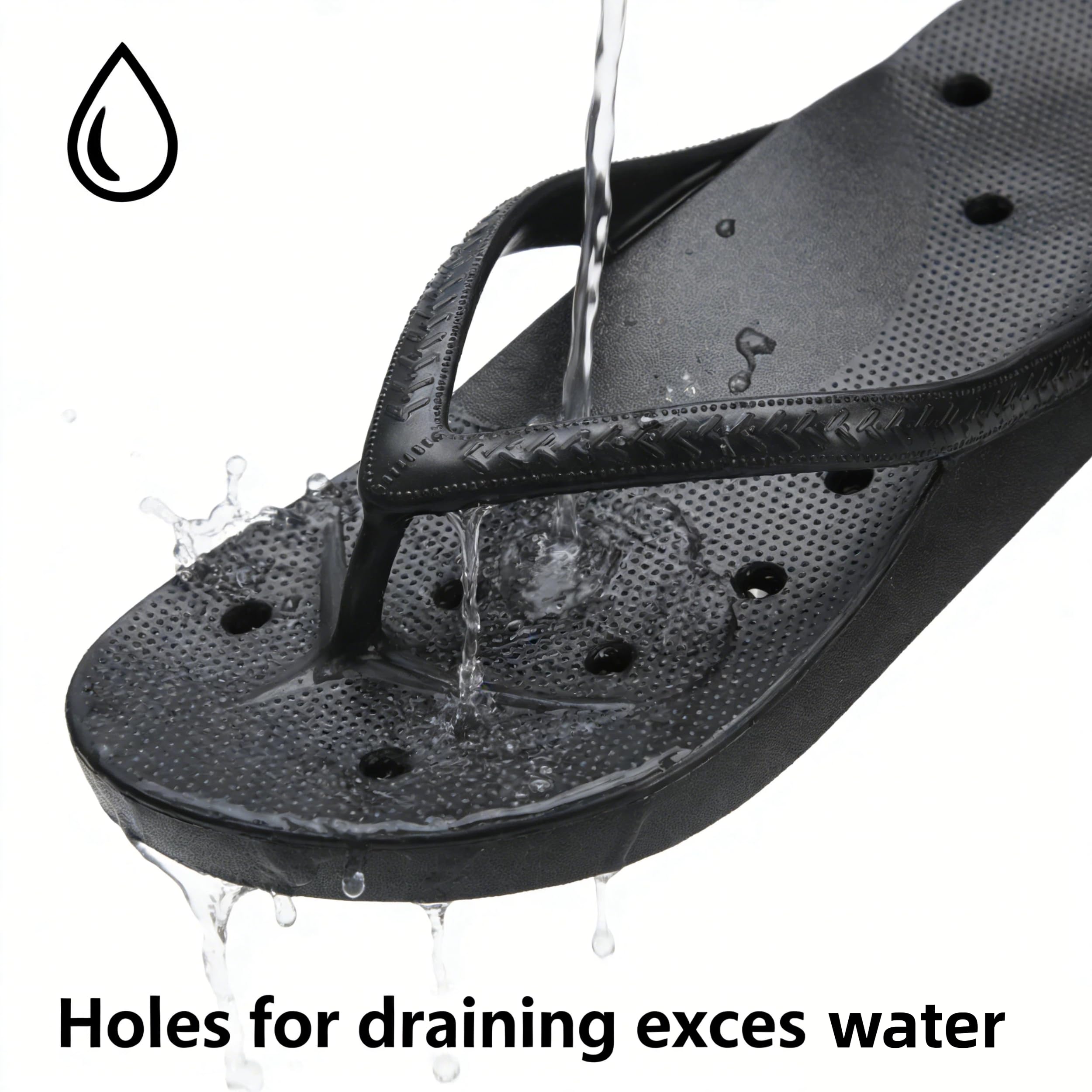 Shower Shoes for Men & Women, Non-Slip Slippers Quickly Drying Sandals, Arch Support Flip Flops for Beach Pool Bath Gym College Dorm