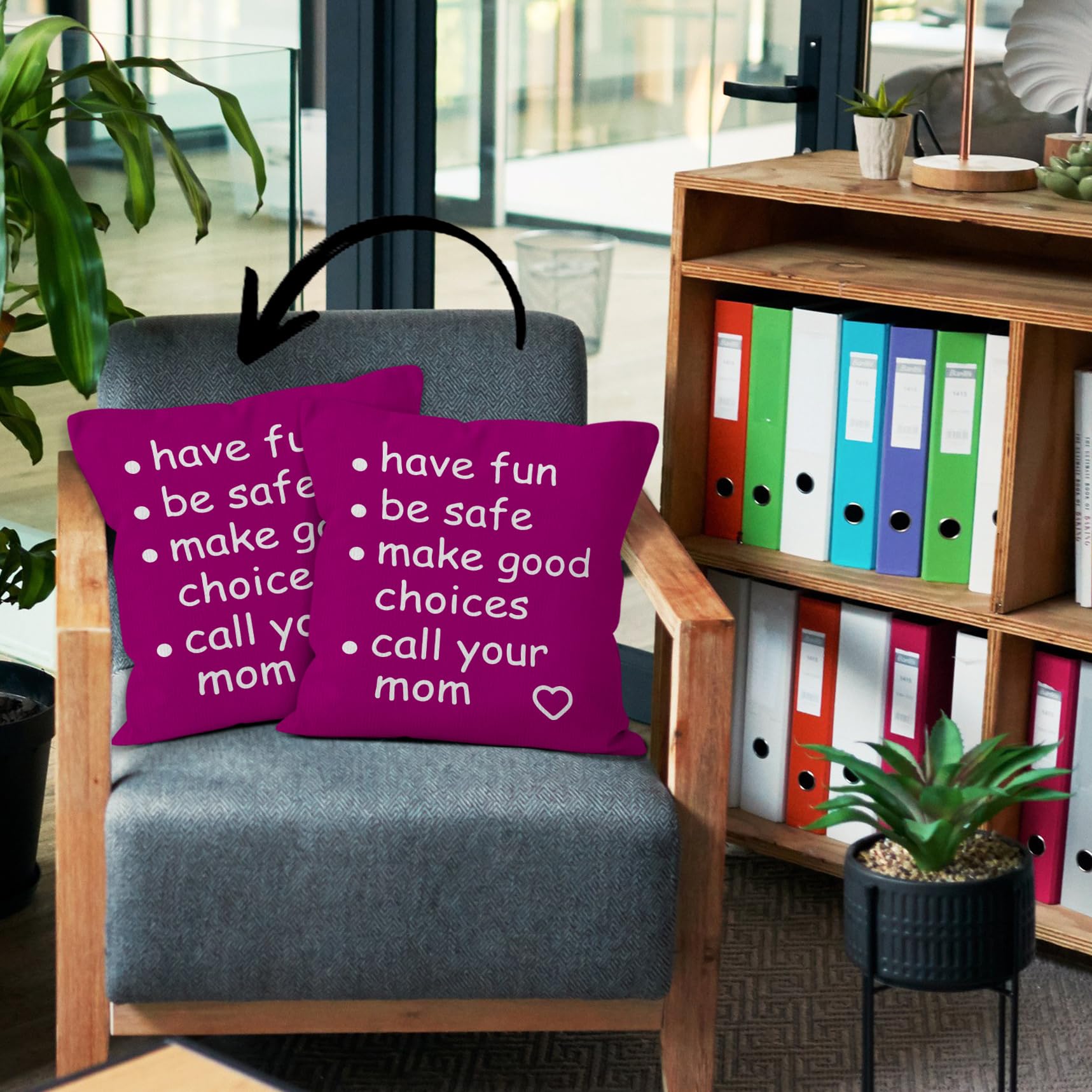 HIWX College Dorm Decor,Funny Have Fun Be Safe Make Good Choices Call Your Mom Decorative 18 x 18 Throw Pillow Cover,Call Your Mom Pillow,Throw Pillows for Dorm Bed Room Student Decor Pillowcase
