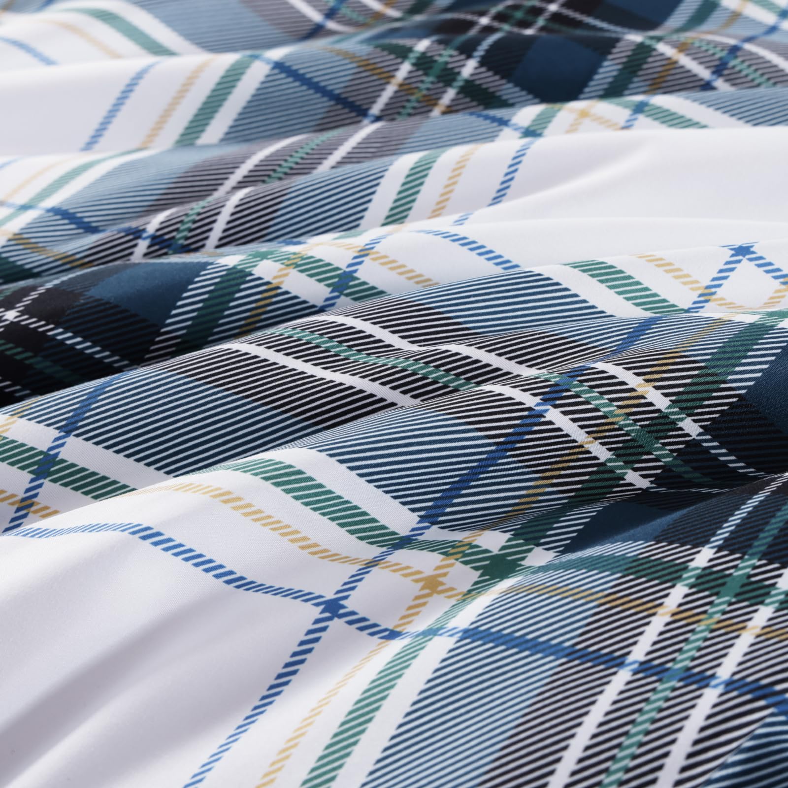 MaiRêve Plaid Twin XL Comforter Set Navy Blue 5 Pieces Dorm Bed in a Bag | Rustic Farmhouse Bedding Sets for Boys Teen with Sheets, Pillowcase & Sham
