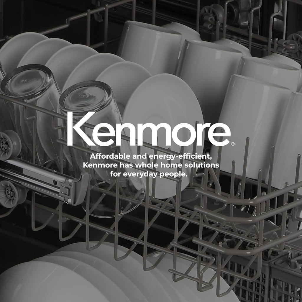 Kenmore 24" Hybrid Tub Dishwasher - Black | 54 DBA - MoreSpace Adjustable Rack, UltraWash, High Temp & SmartWash - 12 Place Settings - ENERGY STAR Certified