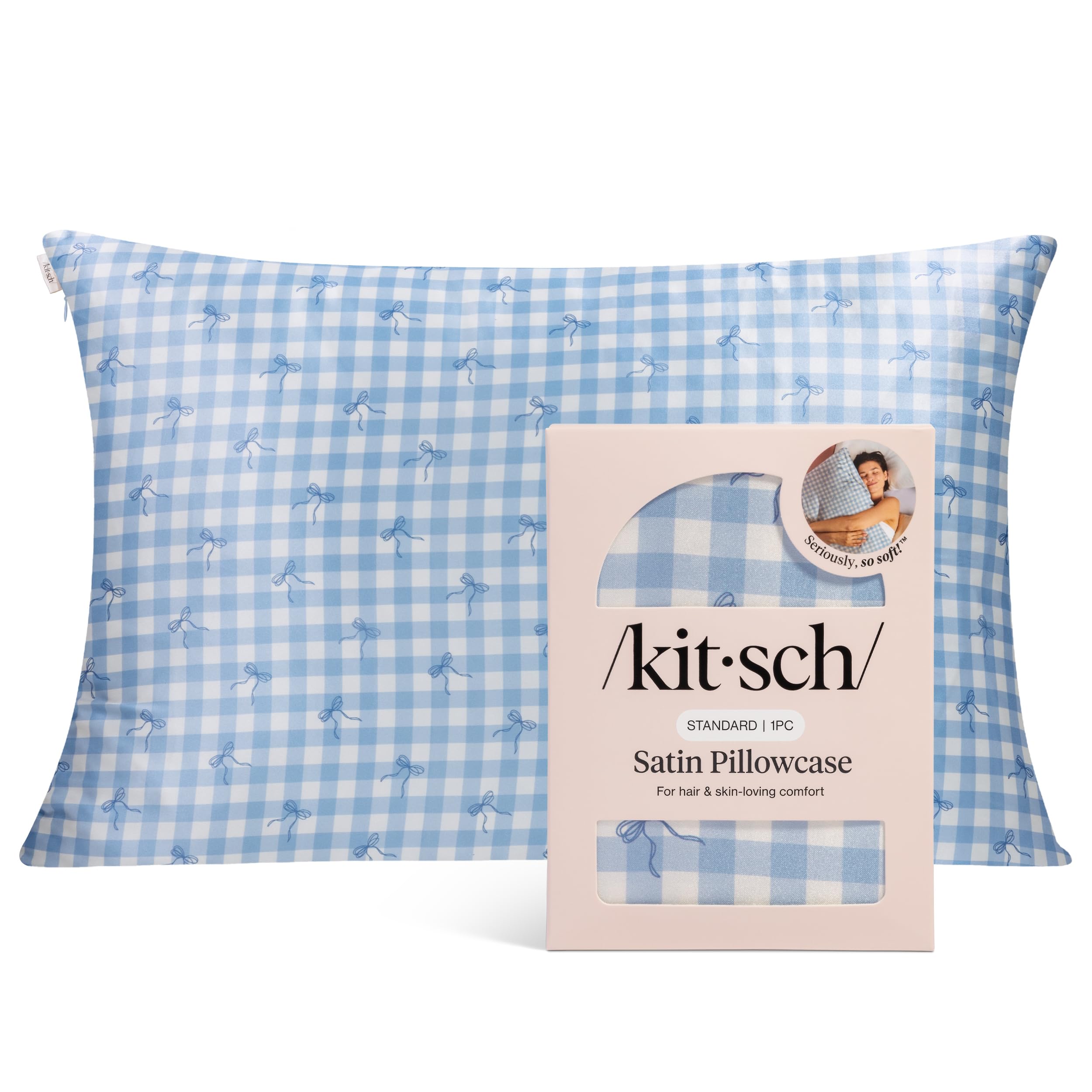 Kitsch Satin Pillowcase with Zipper - Standard Size, Leopard | Softer Than Silk Pillow Cases, Smooth Cooling Satin Pillow Case for Hair and Skin, Wrinkle-Free, Machine Washable