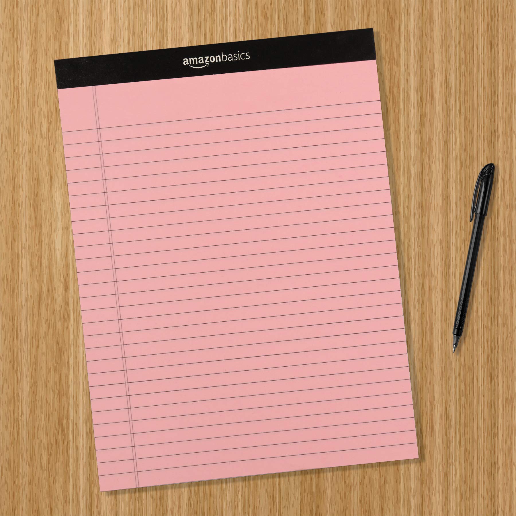 Amazon Basics Narrow Ruled Writing Pads, Perforated, 5" x 8", Multicolor, 6-Pack of 50 Sheets