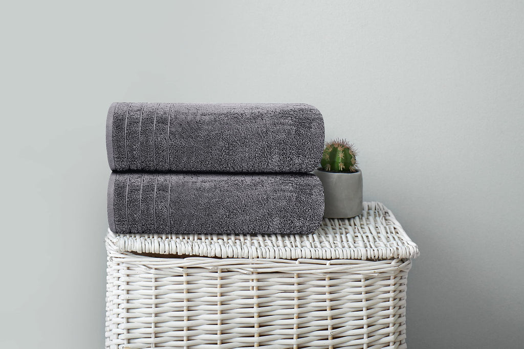 Tens Towels Pack of 4 Extra Large Bath Towels 30 x 60 Inches, 100% Cotton, Larger & Lighter Weight, Quicker to Dry, Super Soft and Absorbent, Perfect for Bathroom, Black
