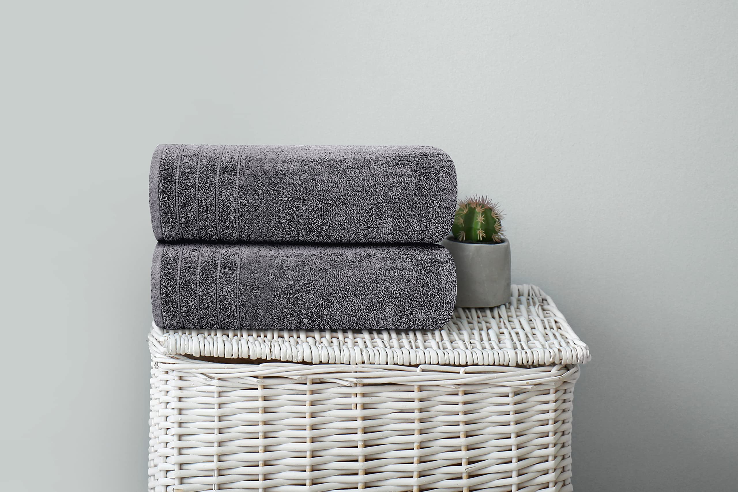 Tens Towels Pack of 4 Extra Large Bath Towels 30 x 60 Inches, 100% Cotton, Larger & Lighter Weight, Quicker to Dry, Super Soft and Absorbent, Perfect for Bathroom, Black