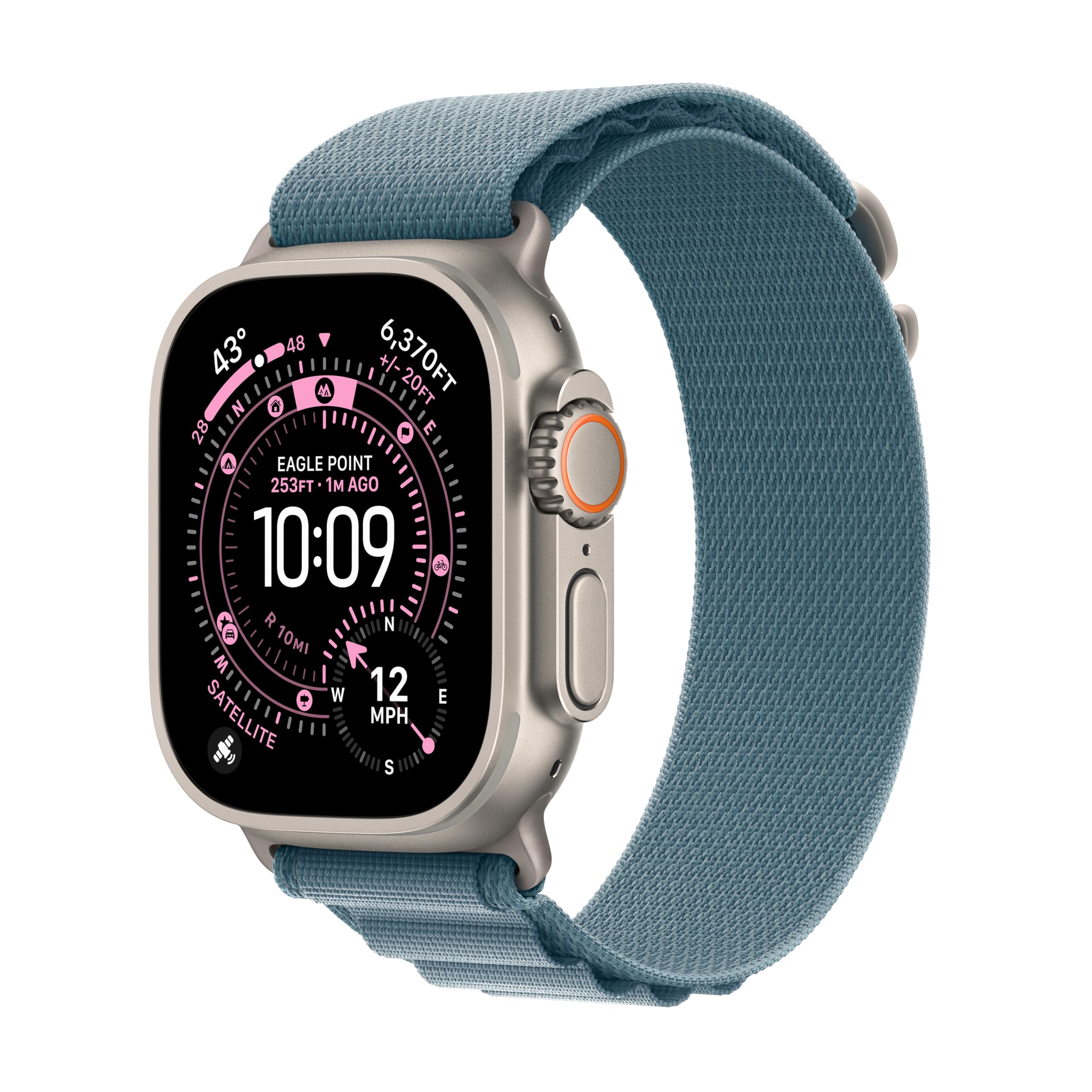 Apple Watch Ultra 3 [GPS + Cellular 49mm] Running & Multisport Smartwatch w/Rugged Titanium Case w/Black/Charcoal Trail Loop - S/M. Satellite Communications, Advanced Health & Fitness Tracking