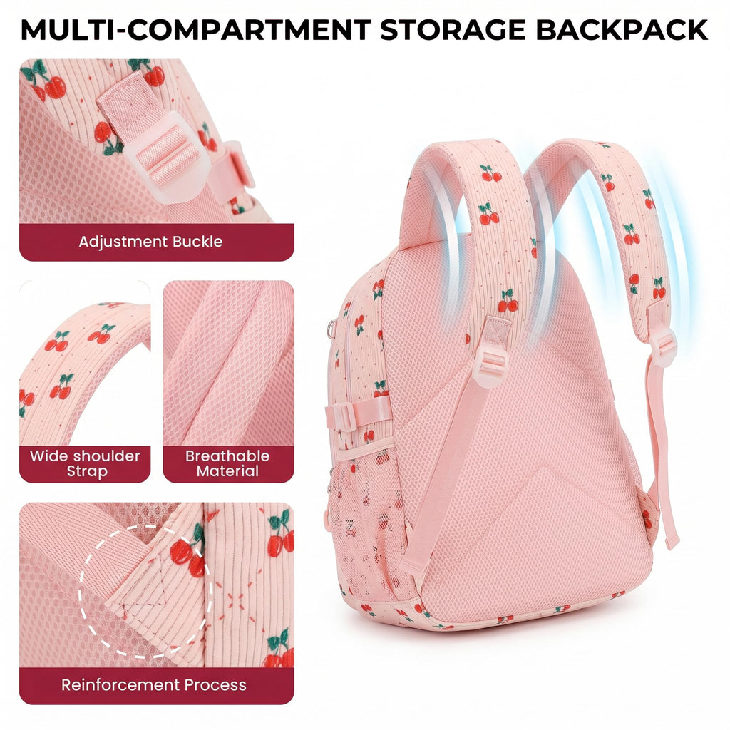 Corduroy School Backpack Set for Girls Boys Women, 3Pcs Kids Bookbag with Lunch Box & Pencil Pouch, Elementary Middle High School College Daypack 15.6" Laptop Bag for Work Travel, Leopard Brown