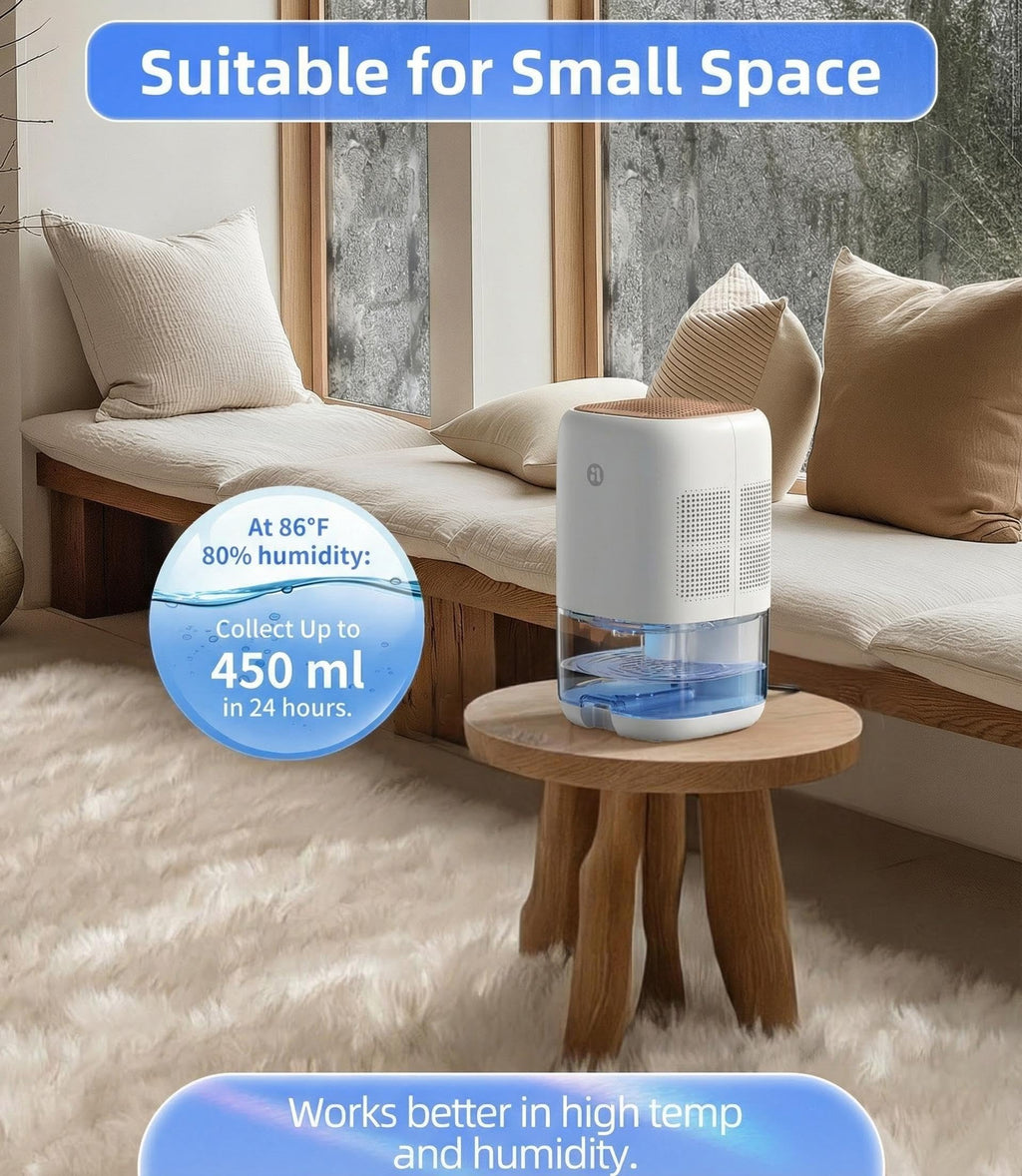 Dehumidifier, 35 OZ Small Dehumidifiers for Bedroom for Home, Quiet with Auto Shut Off, Dehumidifiers for Bedroom (280 sq. ft), Bathroom, RV, Closet, White