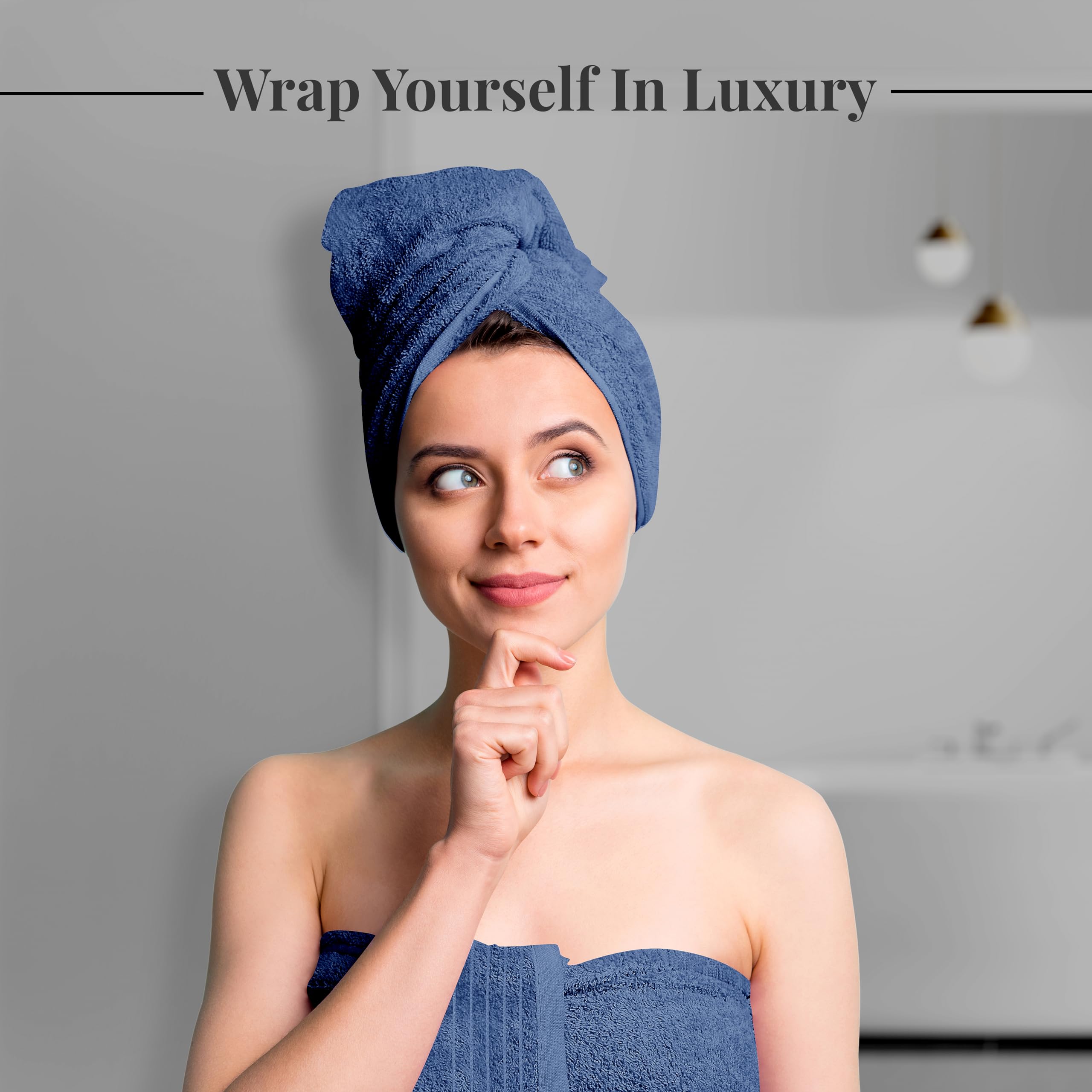 Tens Towels Pack of 4 Extra Large Bath Towels 30 x 60 Inches, 100% Cotton, Larger & Lighter Weight, Quicker to Dry, Super Soft and Absorbent, Perfect for Bathroom, Black