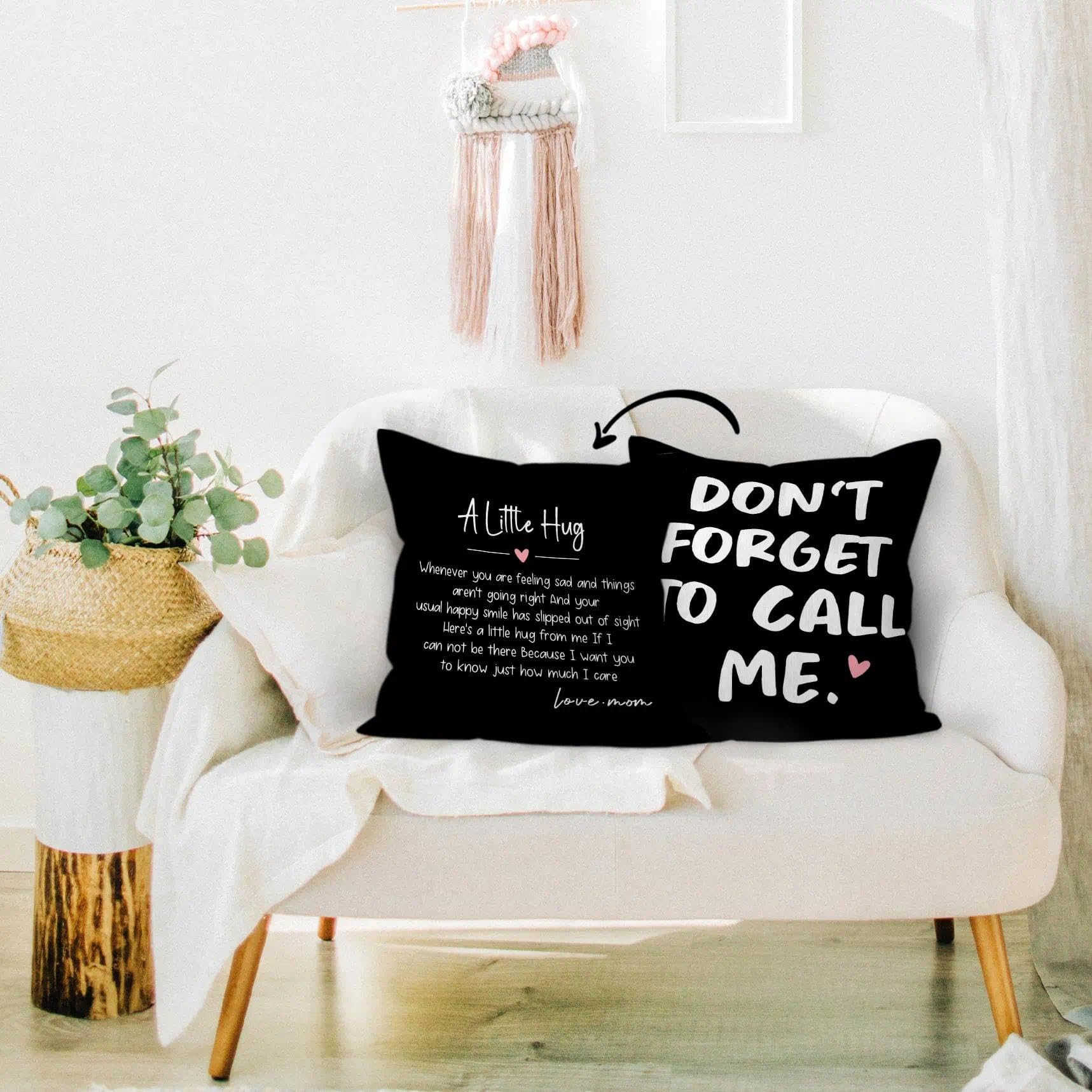 HIWX College Dorm Decor,Funny Have Fun Be Safe Make Good Choices Call Your Mom Decorative 18 x 18 Throw Pillow Cover,Call Your Mom Pillow,Throw Pillows for Dorm Bed Room Student Decor Pillowcase