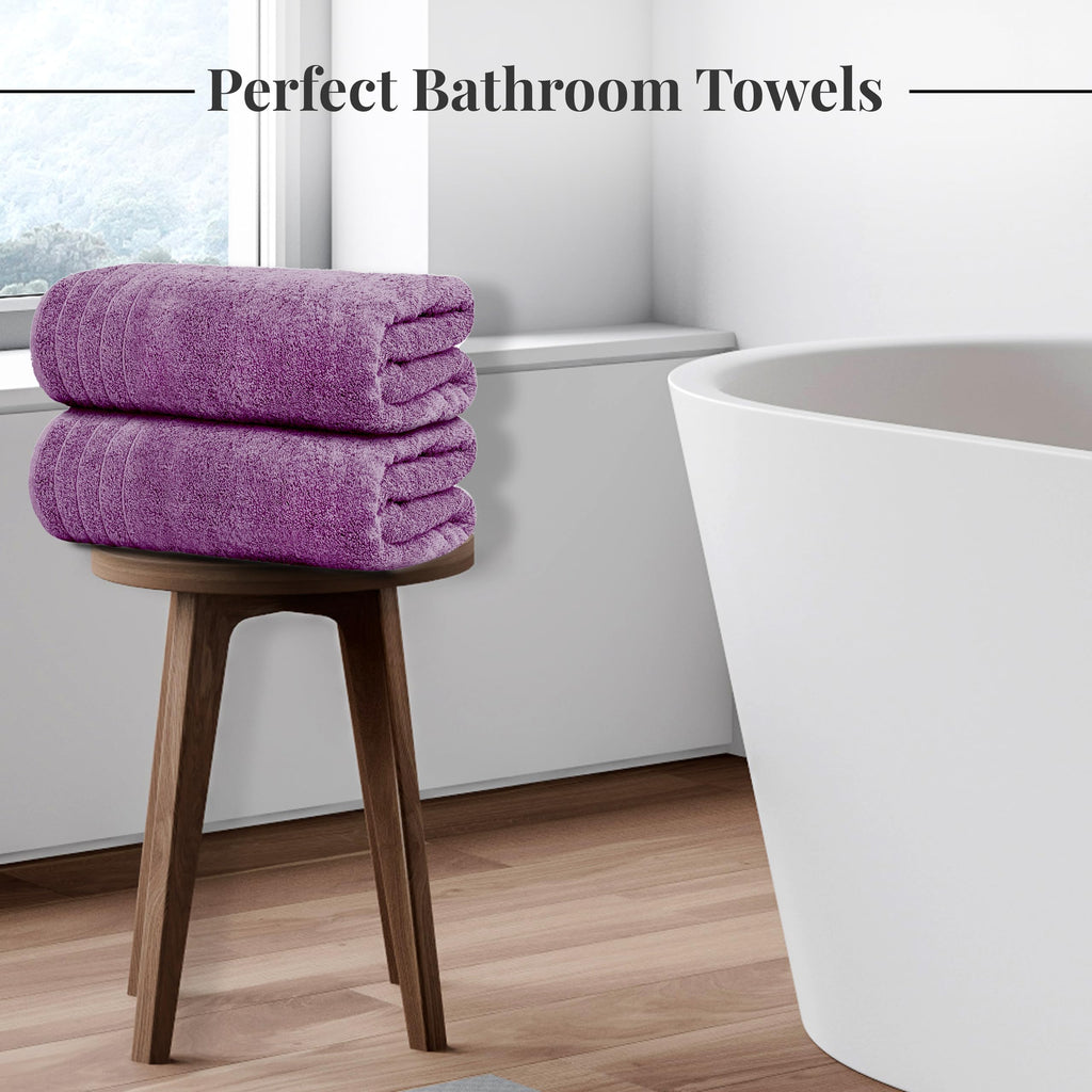 Tens Towels Pack of 4 Extra Large Bath Towels 30 x 60 Inches, 100% Cotton, Larger & Lighter Weight, Quicker to Dry, Super Soft and Absorbent, Perfect for Bathroom, Black