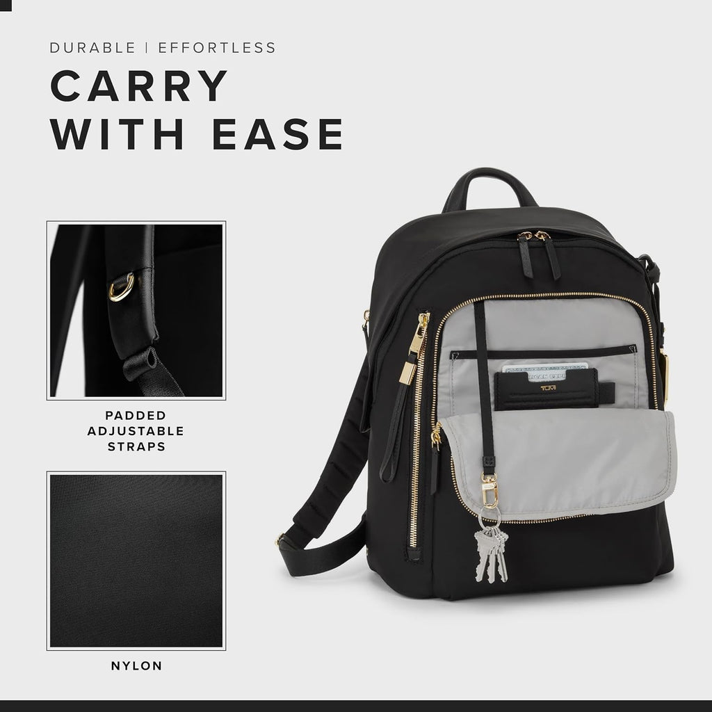 TUMI - Voyageur Halsey Backpack - Travel Backpack - For Business, Fashion, Commute - Holds Up to 14" Screens - Black & Gold