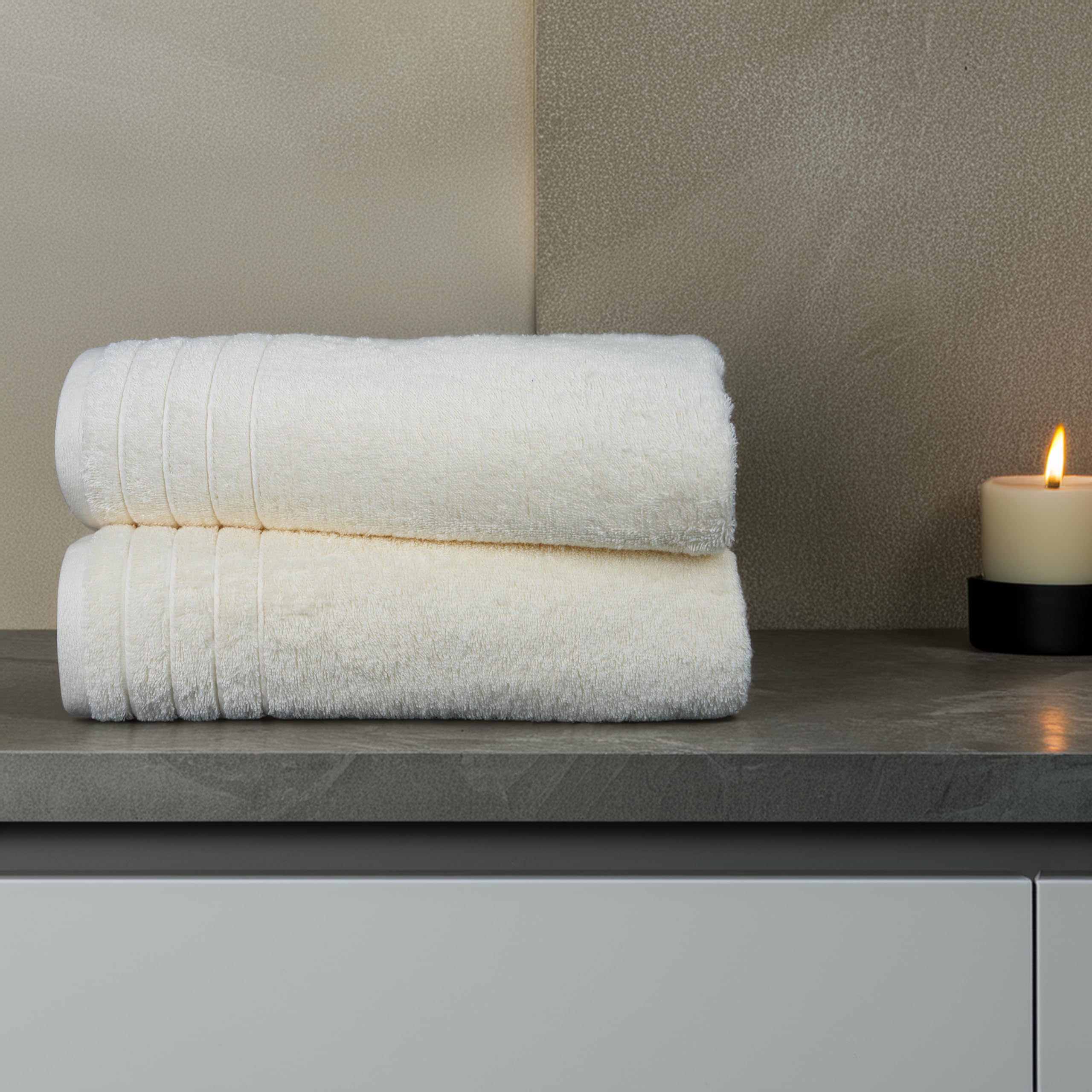 Tens Towels Pack of 4 Extra Large Bath Towels 30 x 60 Inches, 100% Cotton, Larger & Lighter Weight, Quicker to Dry, Super Soft and Absorbent, Perfect for Bathroom, Black