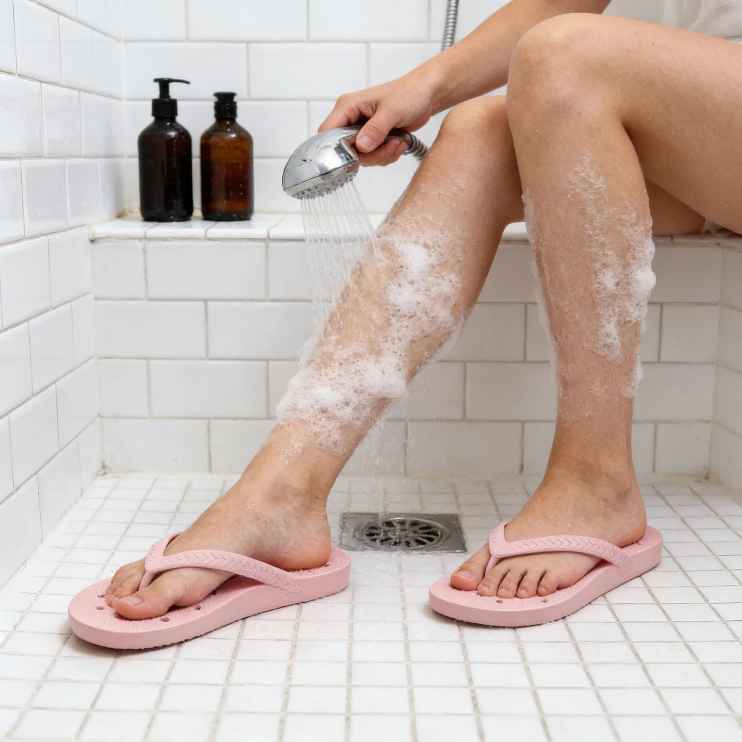 Shower Shoes for Men & Women, Non-Slip Slippers Quickly Drying Sandals, Arch Support Flip Flops for Beach Pool Bath Gym College Dorm
