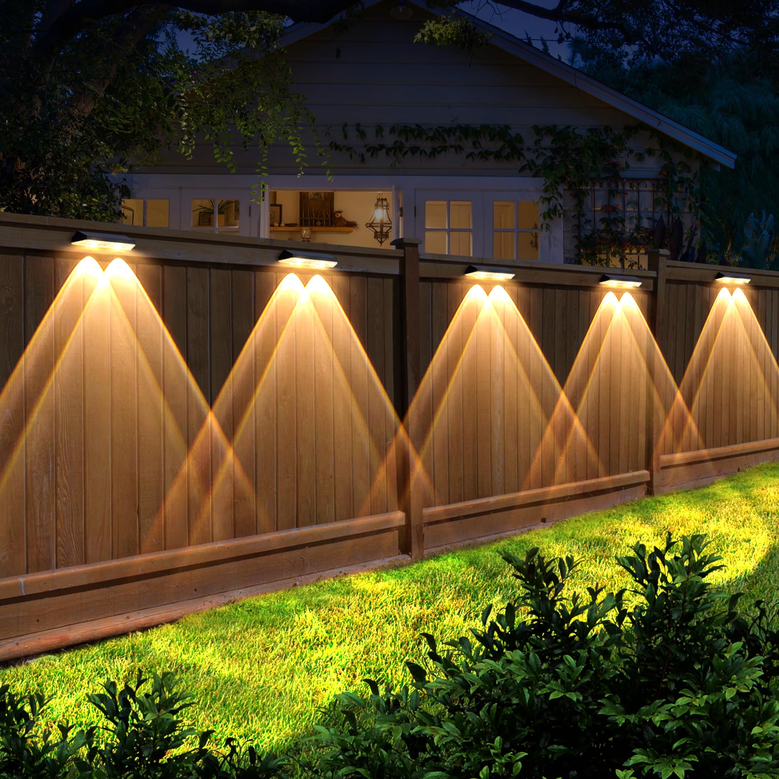 Solar Fence Lights Outdoor - 2700/4000/6000K 3 Mode, 8 Pack Solar Fence Lights Outdoor Waterproof LED, Fence Light Solar Powered for Outside, Backyard, Railing, Step, Patio,Wall and Home Improvement