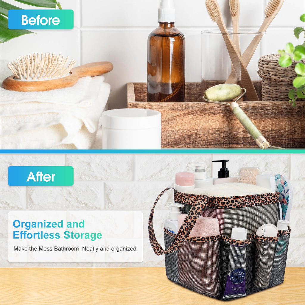 Attmu Mesh Shower Caddy Portable for College Dorm Room Camping Essentials, Shower Caddy Dorm with 9-Pockets, Large Capacity Hanging Basket Bathroom Bag for Toiletry, Swimming, Gym, Camp, Beach