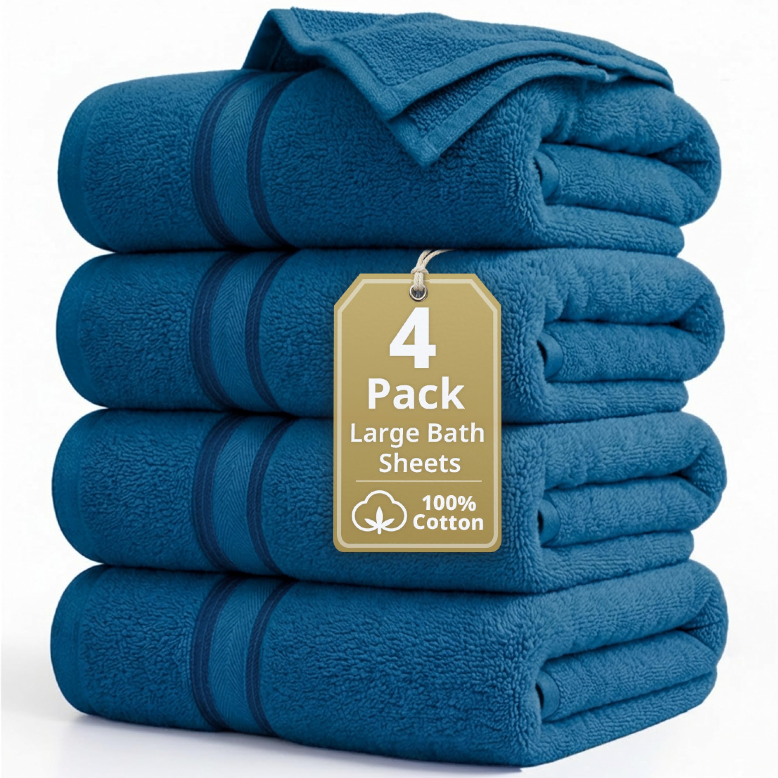 LANE LINEN Bathroom Towels Set of 18 – Zero Twist, 100% Mercerized Cotton Towel, 6 Bath, 6 Handtowel & 6 Washcloths, Luxury Hotel Design, Perfect for Salon & Guests, Machine Washable – Cerulean Blue