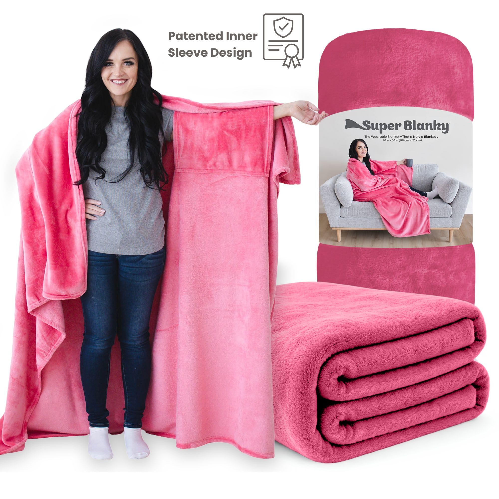 Super Blanky Wearable Blankets for Women & Men, Graduation Day Gift for Her, Cozy Gifts for Women, Wife Birthday Gifts Ideas