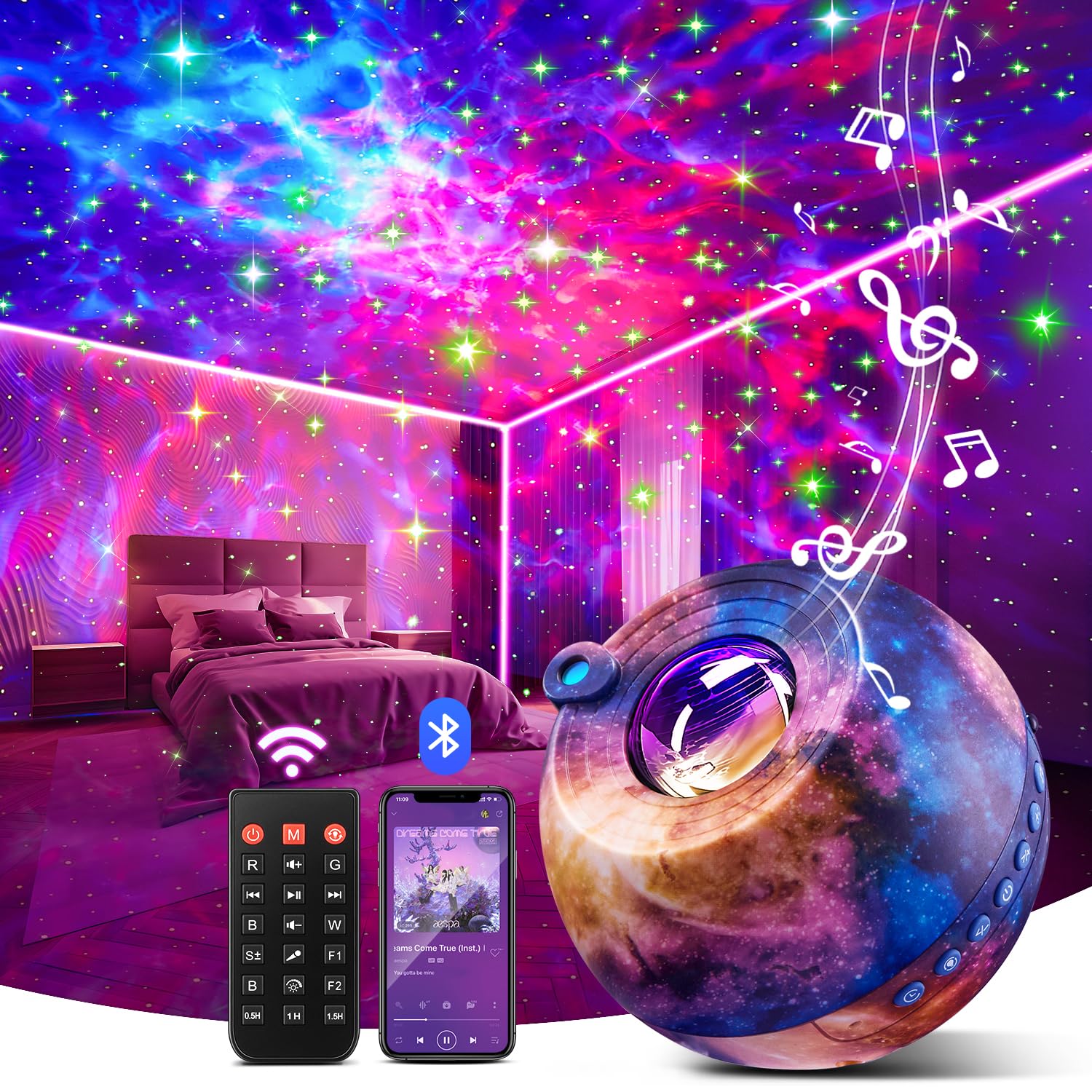 Galaxy Projector Night Light Projector Teen Girl Gifts Trendy Stuff,18-Color Lava Lamp LED Lights for Bedroom Northern Ocean Projector Mood Ambient Lighting,Remote Birthday Gifts Dorm Decor Room Decor