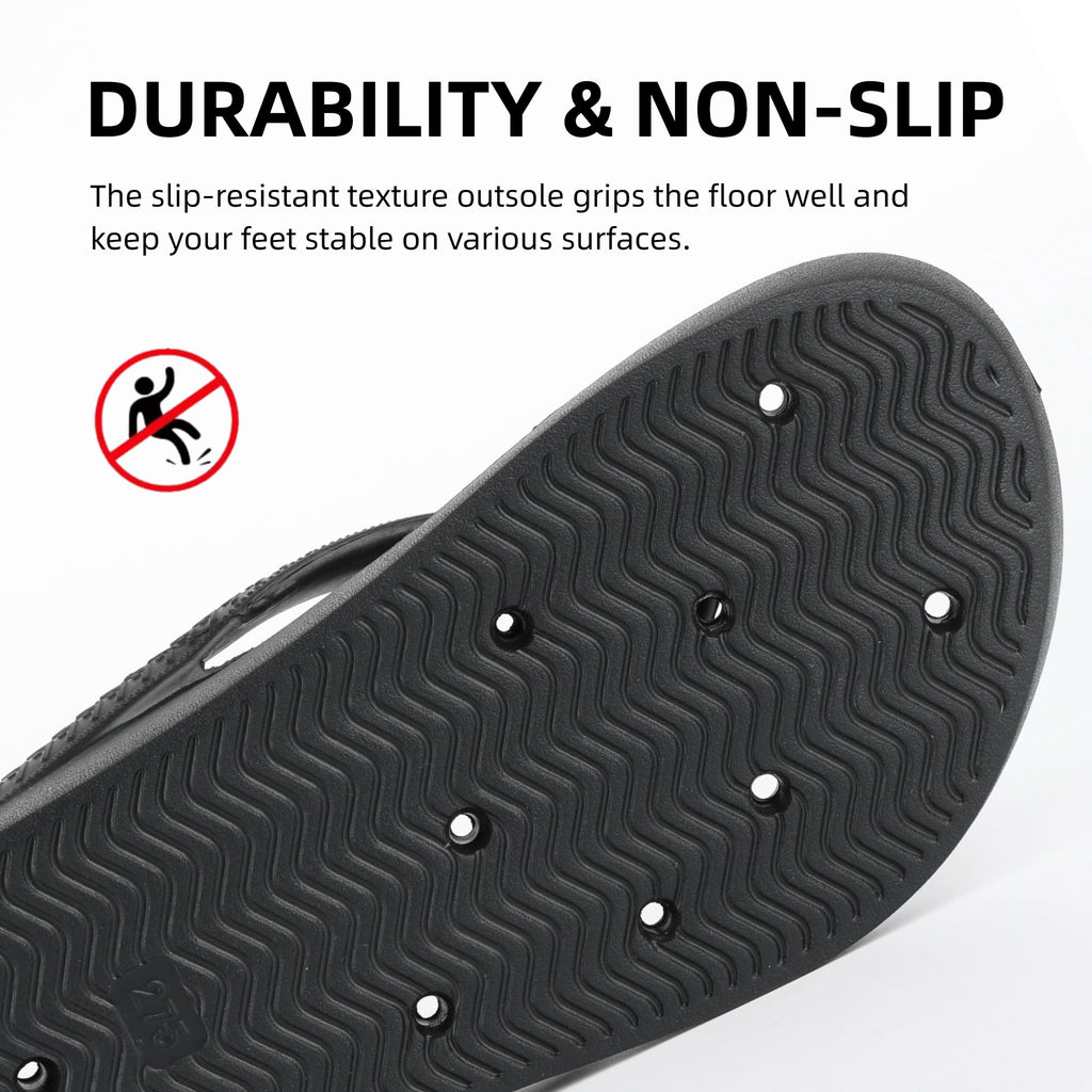 Shower Shoes for Men & Women, Non-Slip Slippers Quickly Drying Sandals, Arch Support Flip Flops for Beach Pool Bath Gym College Dorm