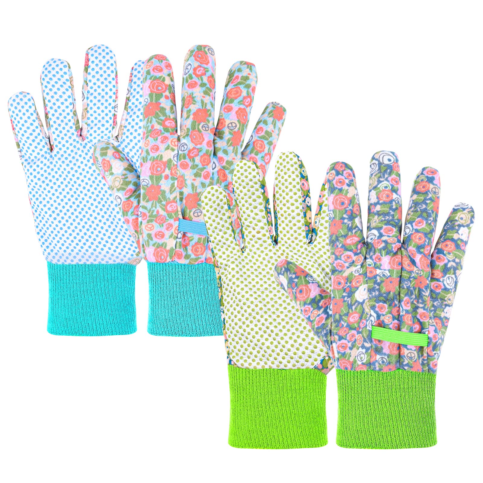 Ainiv Floral Gardening Gloves for Women/Ladies, Non-Slip Garden Work Gloves,Breathable Yard Work Glove Light Working Gloves
