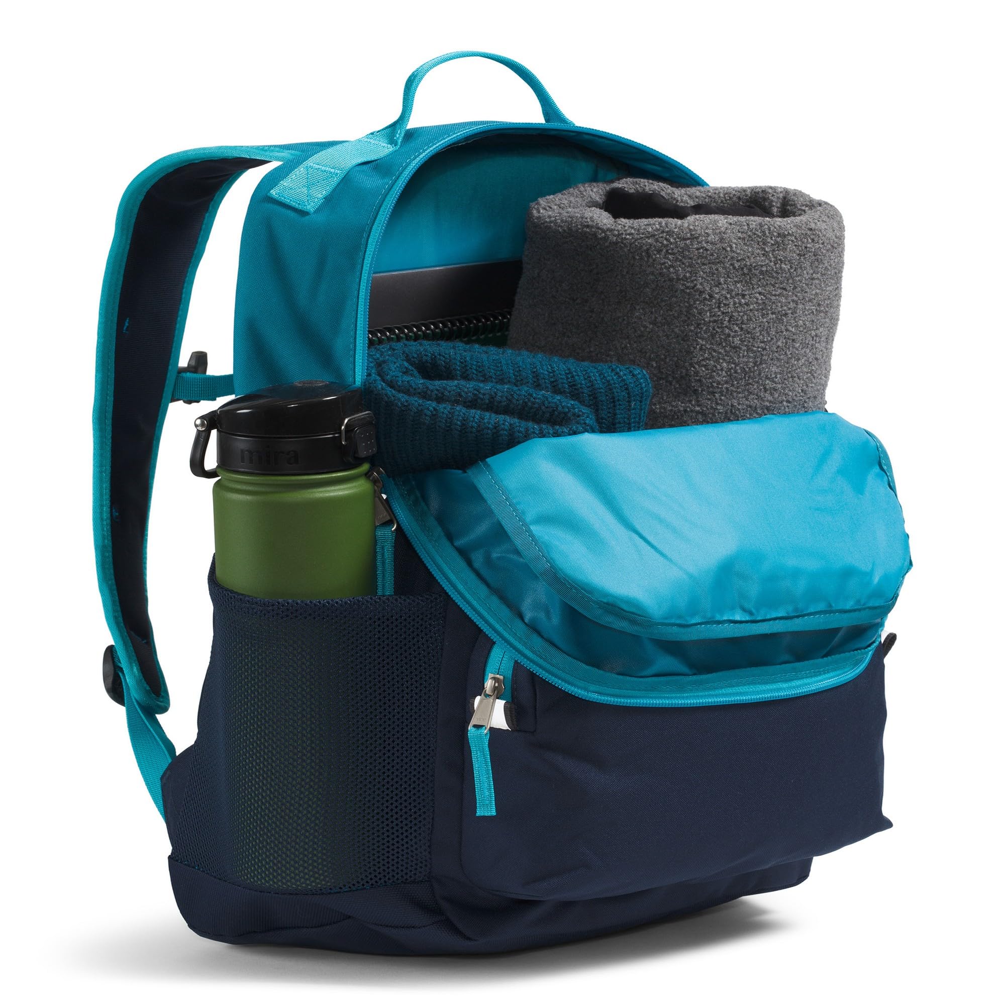 The North Face Teen Chuckwalla Daypack - Travel Backpack, Laptop Sleeve, Reflective Safety Details, Adjustable Strap, Pacific Teal/Slate Moss/Evergreen, One Size