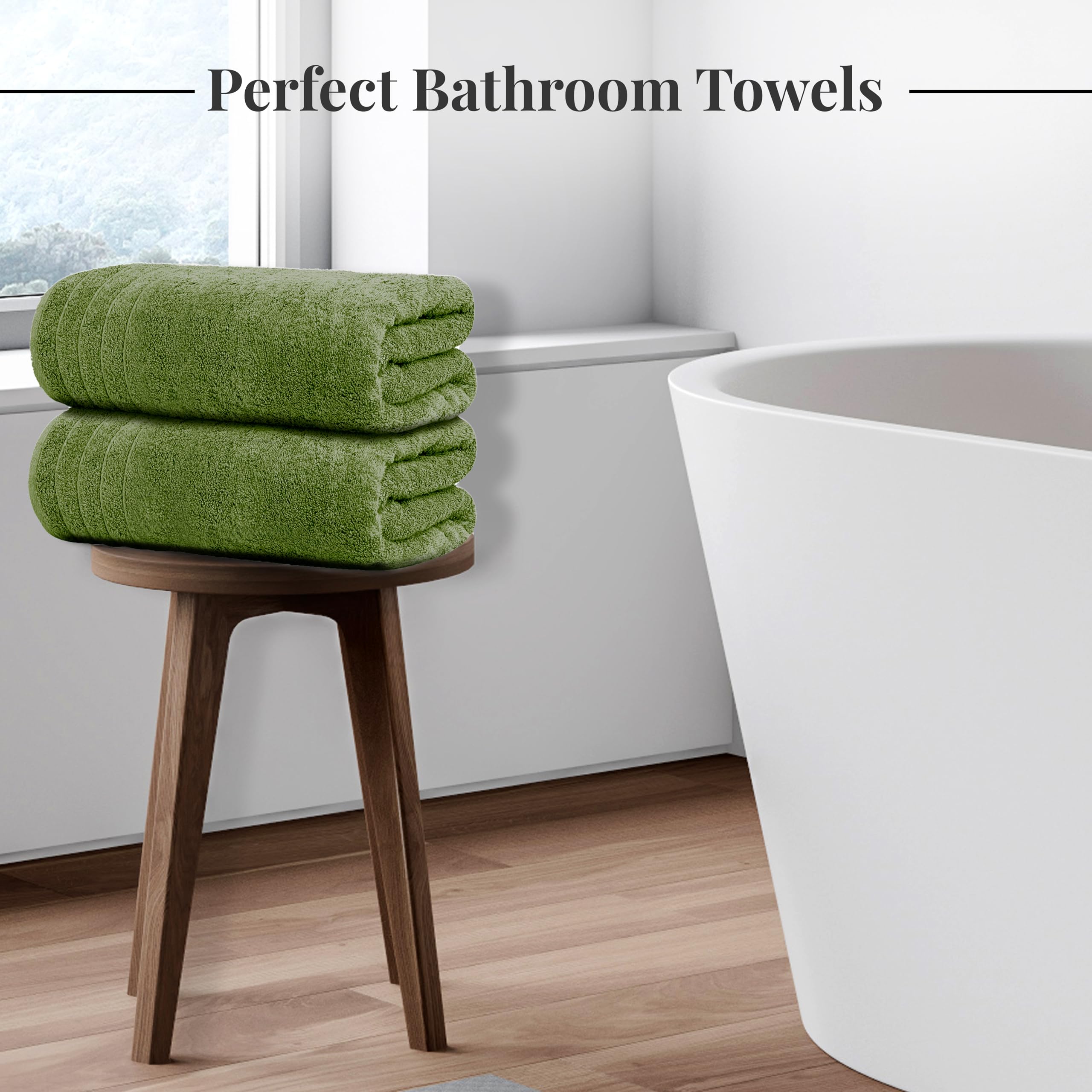 Tens Towels Pack of 4 Extra Large Bath Towels 30 x 60 Inches, 100% Cotton, Larger & Lighter Weight, Quicker to Dry, Super Soft and Absorbent, Perfect for Bathroom, Black