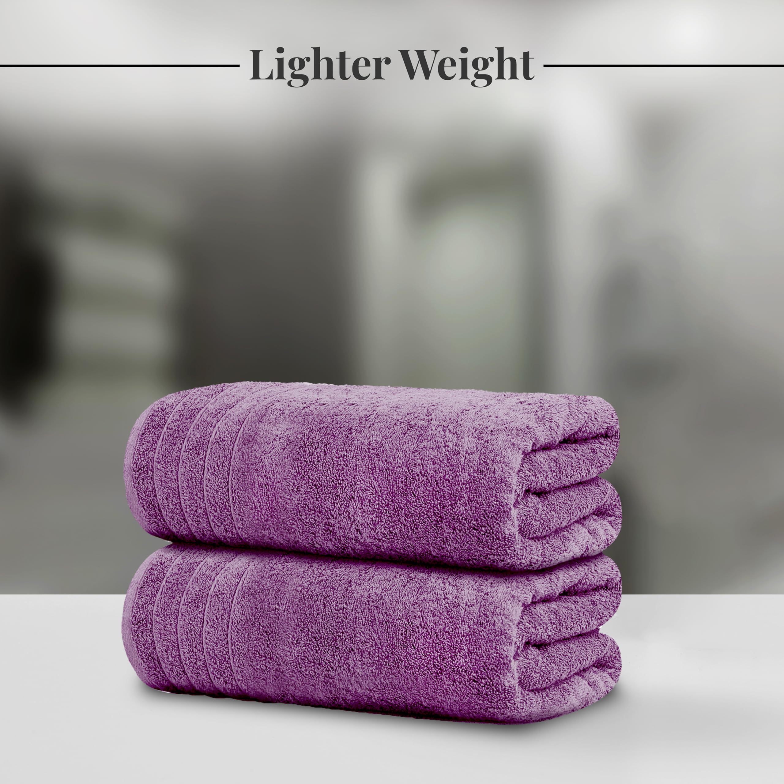 Tens Towels Pack of 4 Extra Large Bath Towels 30 x 60 Inches, 100% Cotton, Larger & Lighter Weight, Quicker to Dry, Super Soft and Absorbent, Perfect for Bathroom, Black