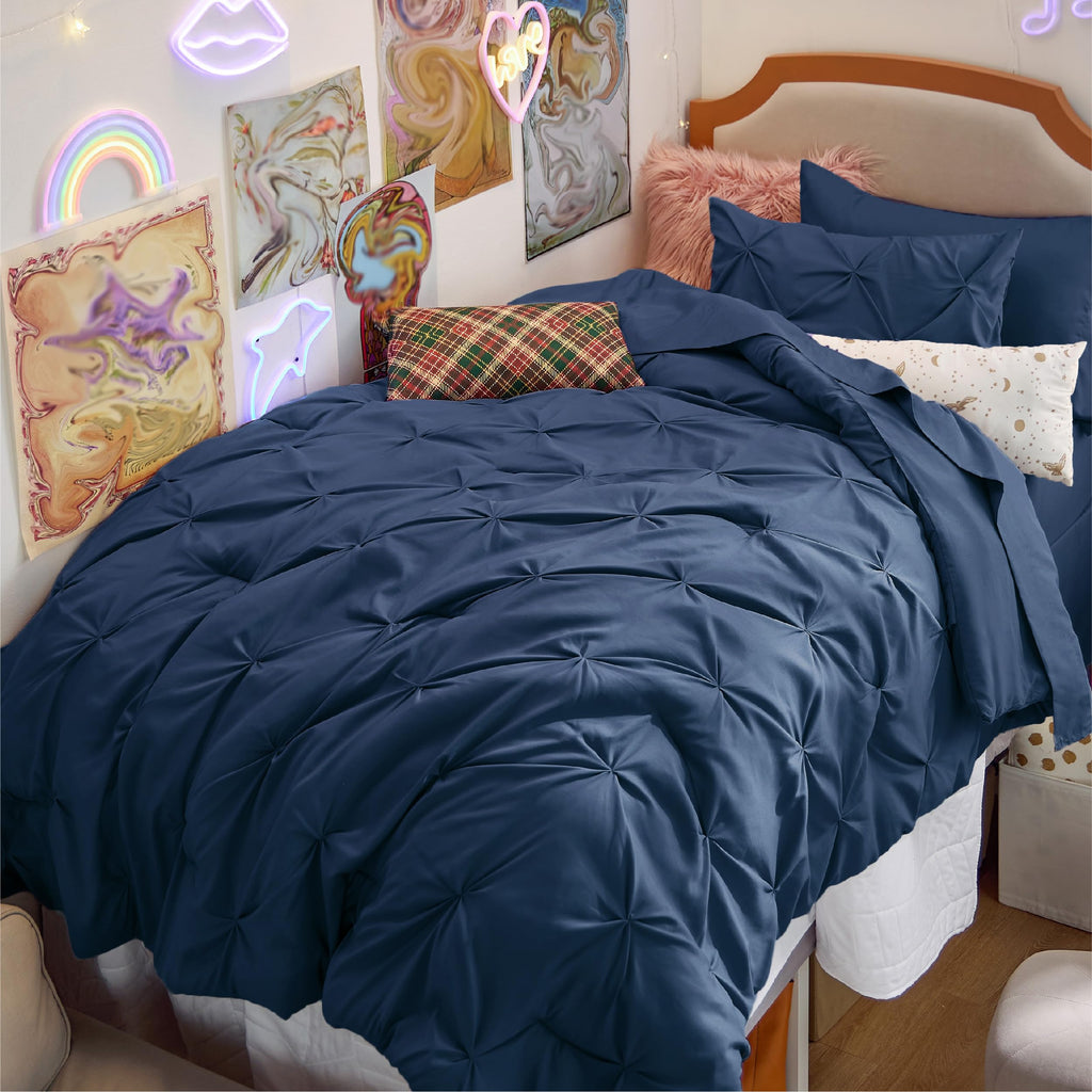 Bedsure Twin XL Comforter Set Pink - Dorm Room Essentials for Girls, Extra Long Twin XL Bedding Set with Sheets, All Season Down Alternative Comforter with Sheets, Pillowcase & Sham