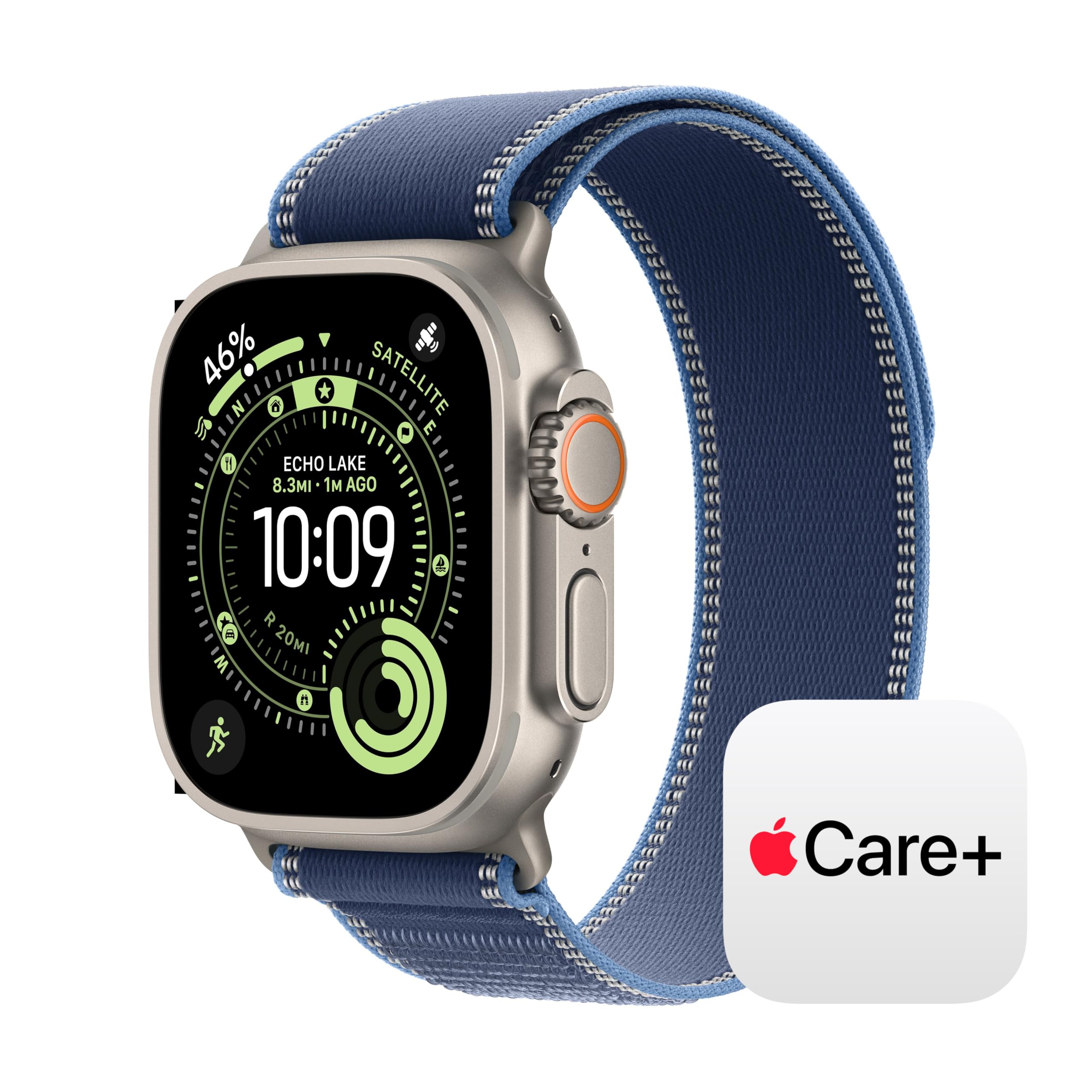 Apple Watch Ultra 3 [GPS + Cellular 49mm] Running & Multisport Smartwatch w/Rugged Titanium Case w/Black/Charcoal Trail Loop - S/M. Satellite Communications, Advanced Health & Fitness Tracking