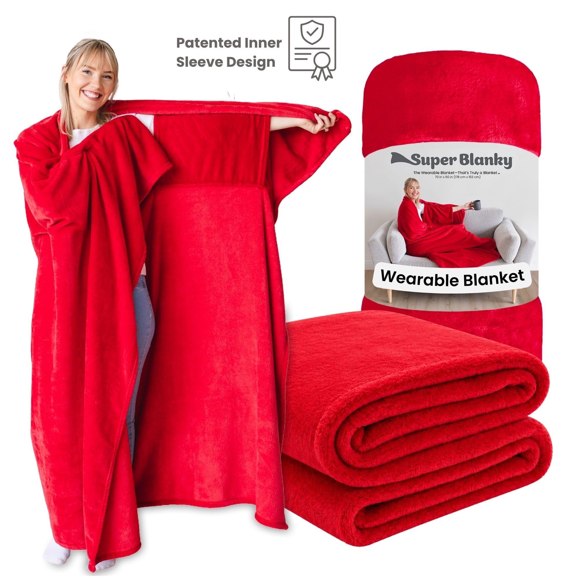 Super Blanky Wearable Blankets for Women & Men, Graduation Day Gift for Her, Cozy Gifts for Women, Wife Birthday Gifts Ideas