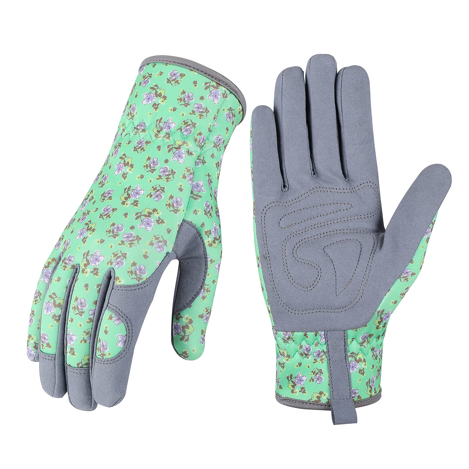 Bamllum Leather Gardening Gloves for Women - Working Gloves for Weeding, Digging, Planting, Raking and Pruning