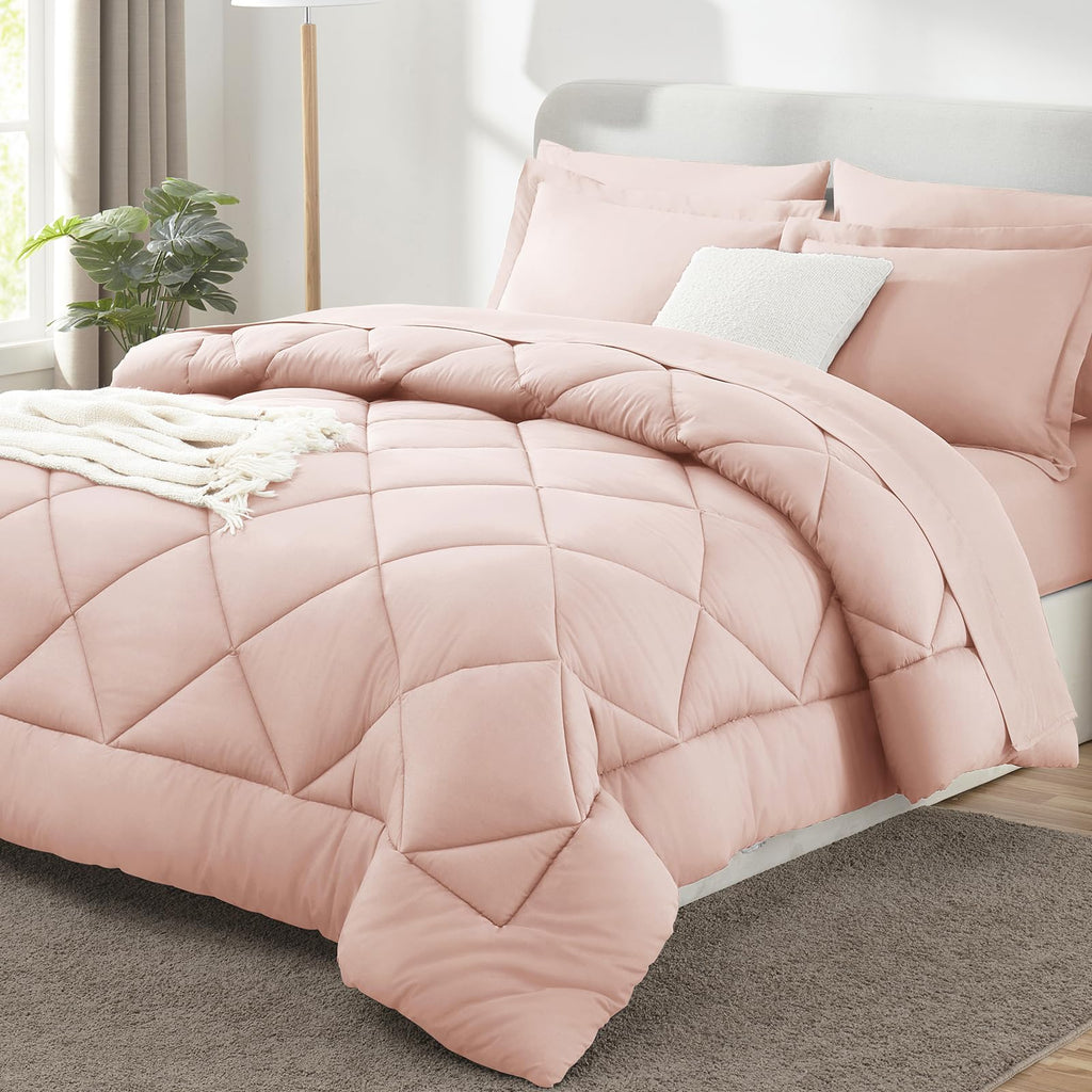 CozyLux Twin XL Comforter Set Black - 5 Pieces Twin Extra Long Bed in a Bag for College Dorm, All Season Bedding Set for Girls and Boys, Soft Bed Set with Comforter, Sheets, Pillowcase & Sham