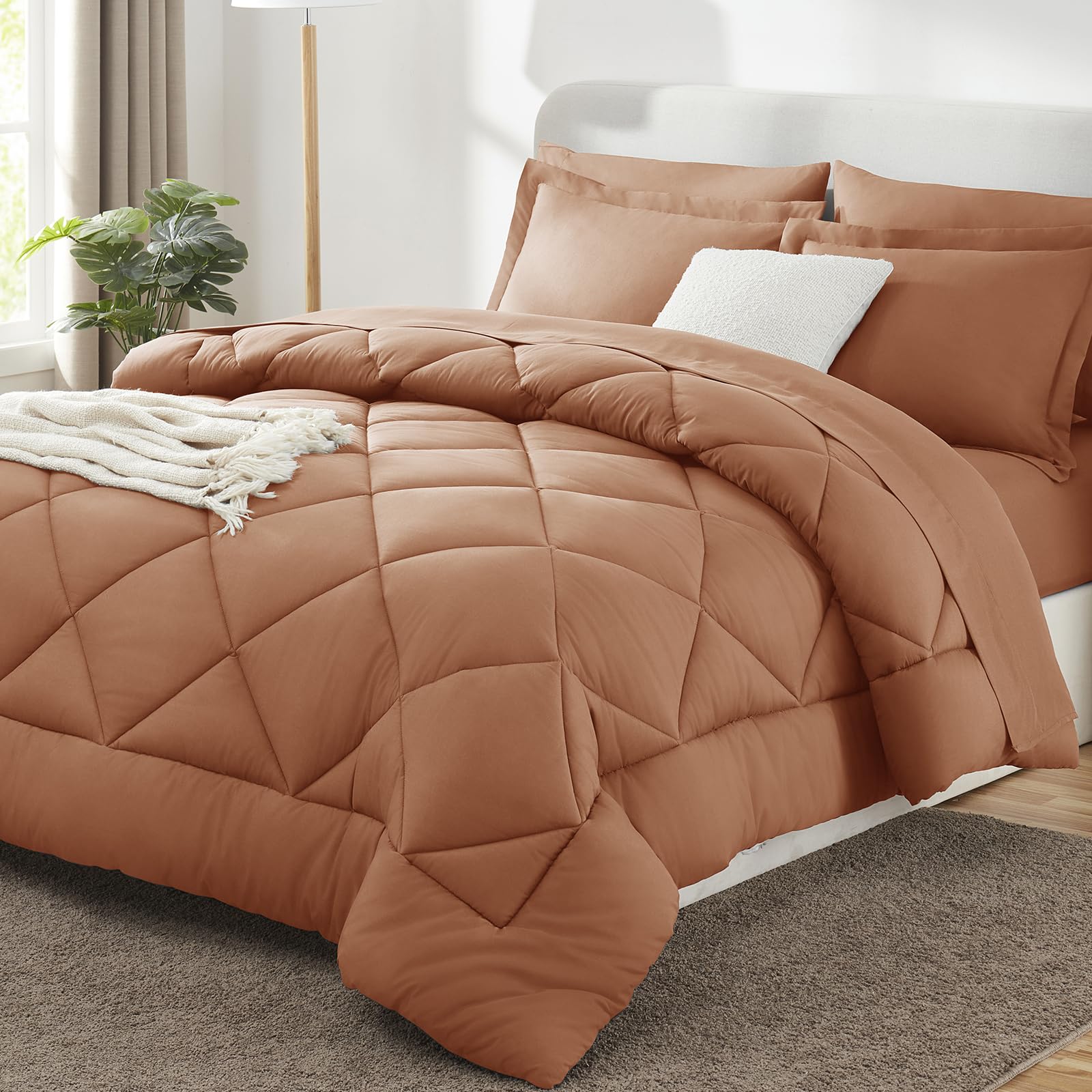 CozyLux Twin XL Comforter Set Black - 5 Pieces Twin Extra Long Bed in a Bag for College Dorm, All Season Bedding Set for Girls and Boys, Soft Bed Set with Comforter, Sheets, Pillowcase & Sham
